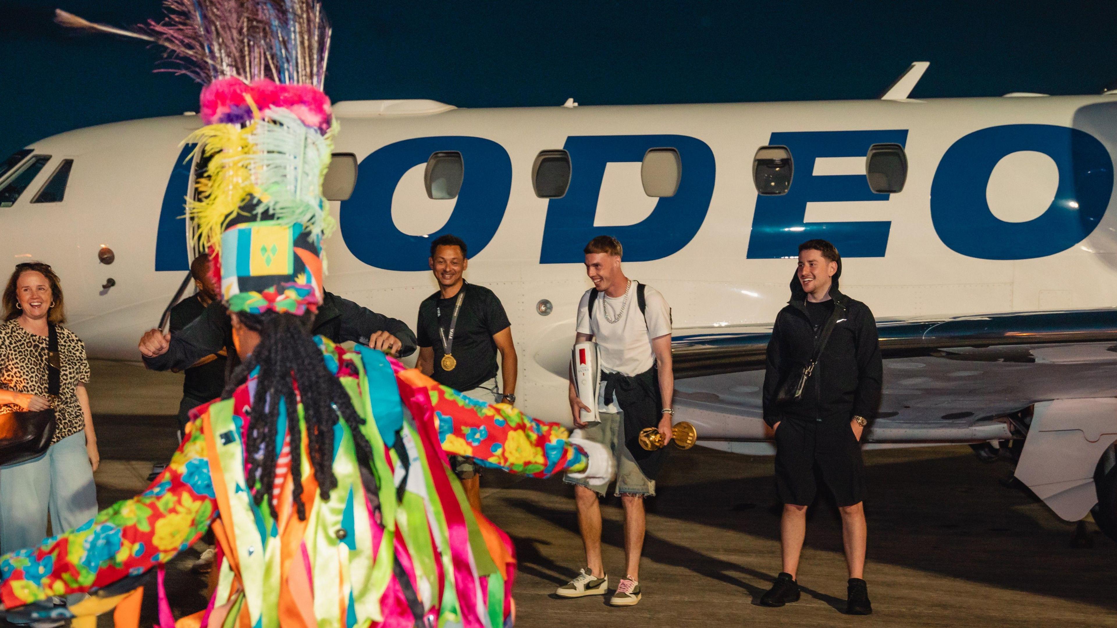 Cole Palmer arrives in St Kitts with his family