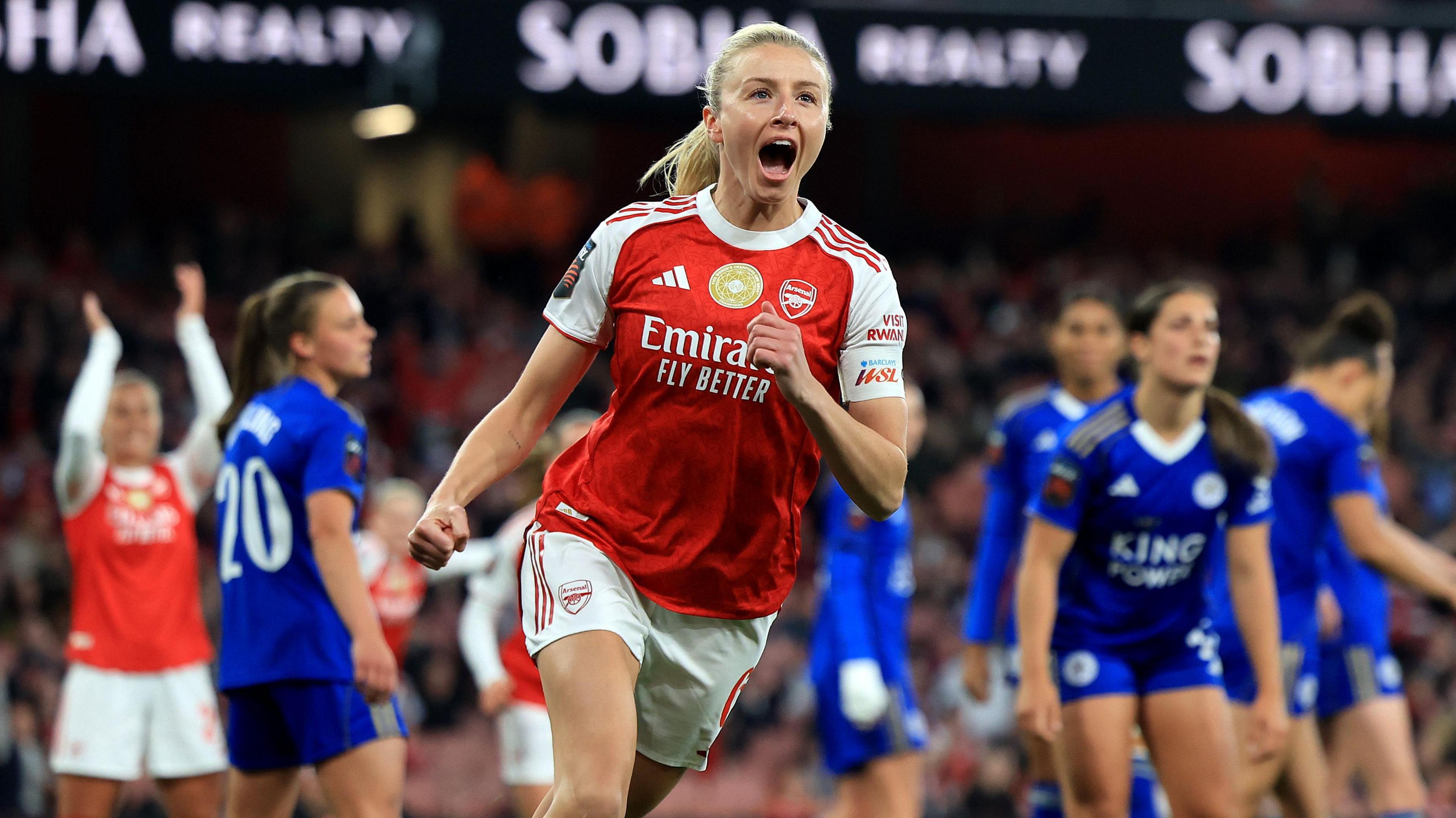 Leah Williamson celebrates