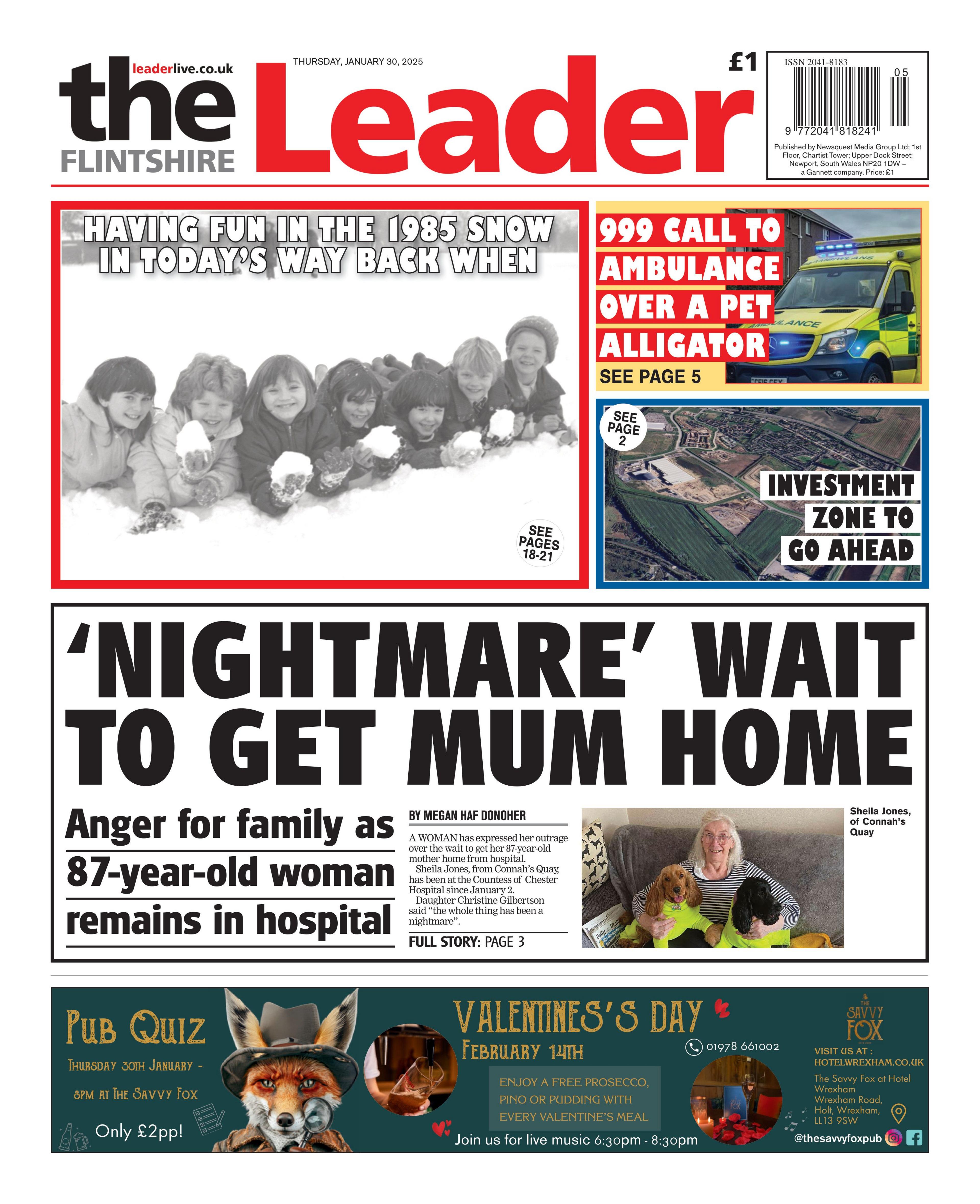 Front page of the Flintshire Leader