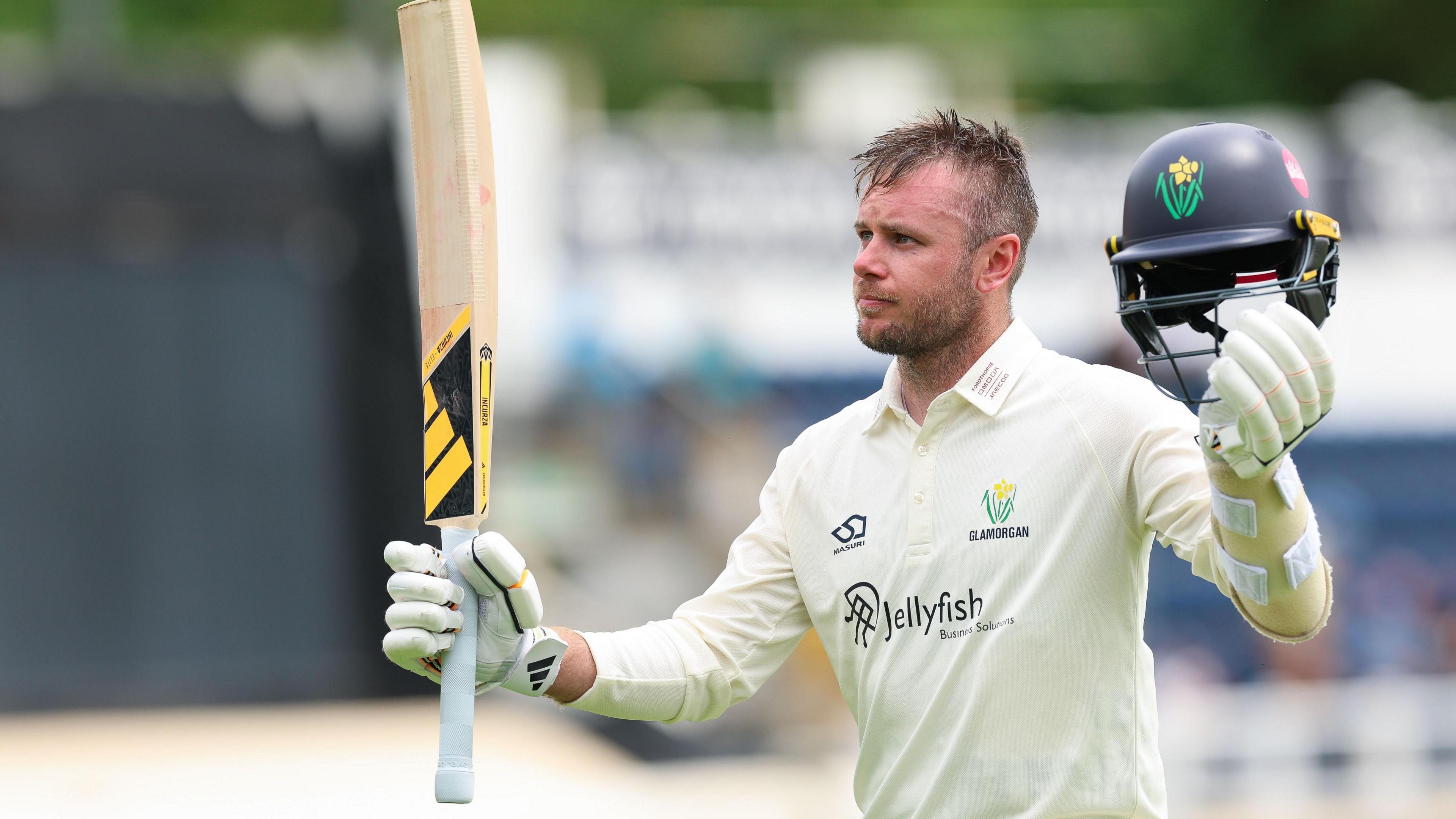 Mason Crane celebrates reaching a century