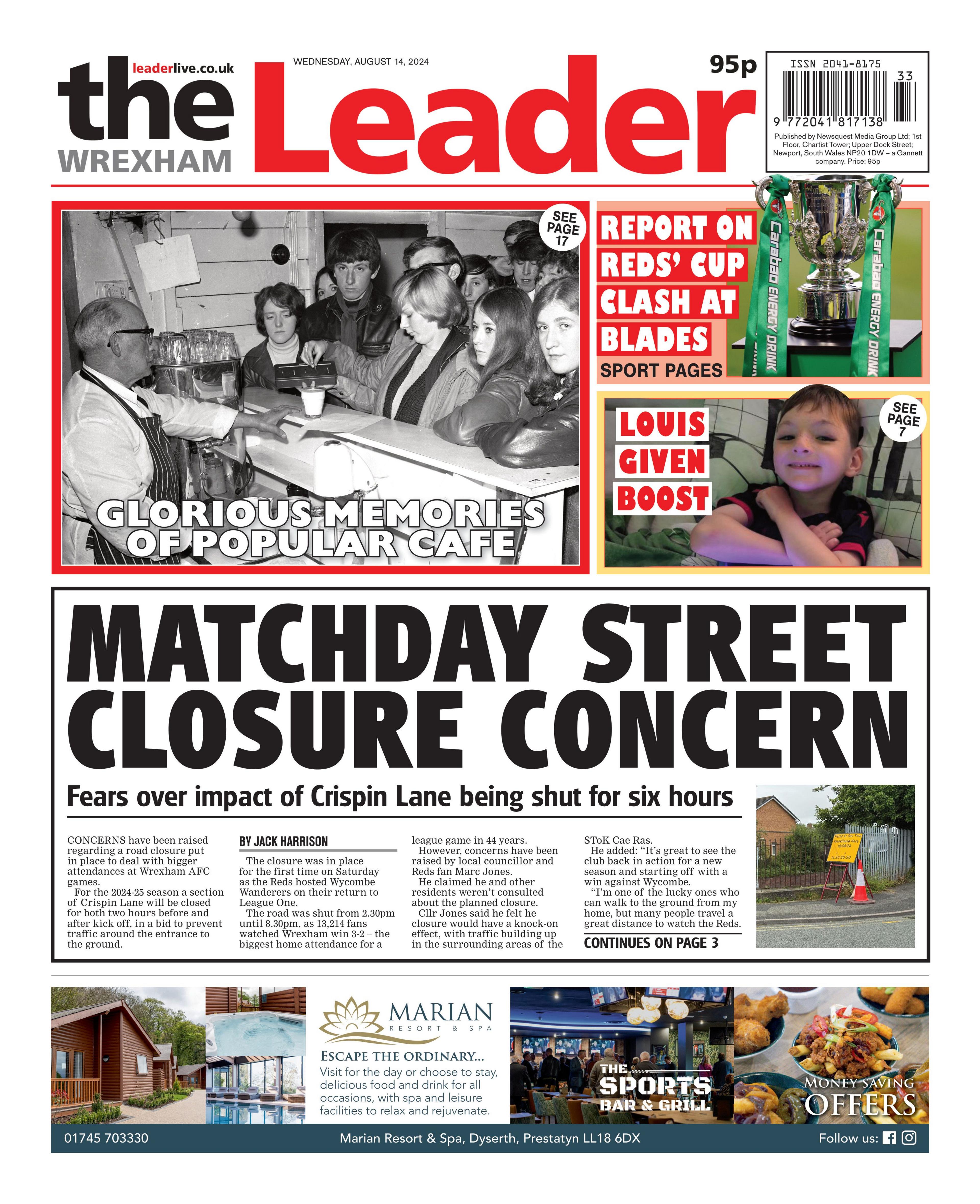 Wrexham Leader front page