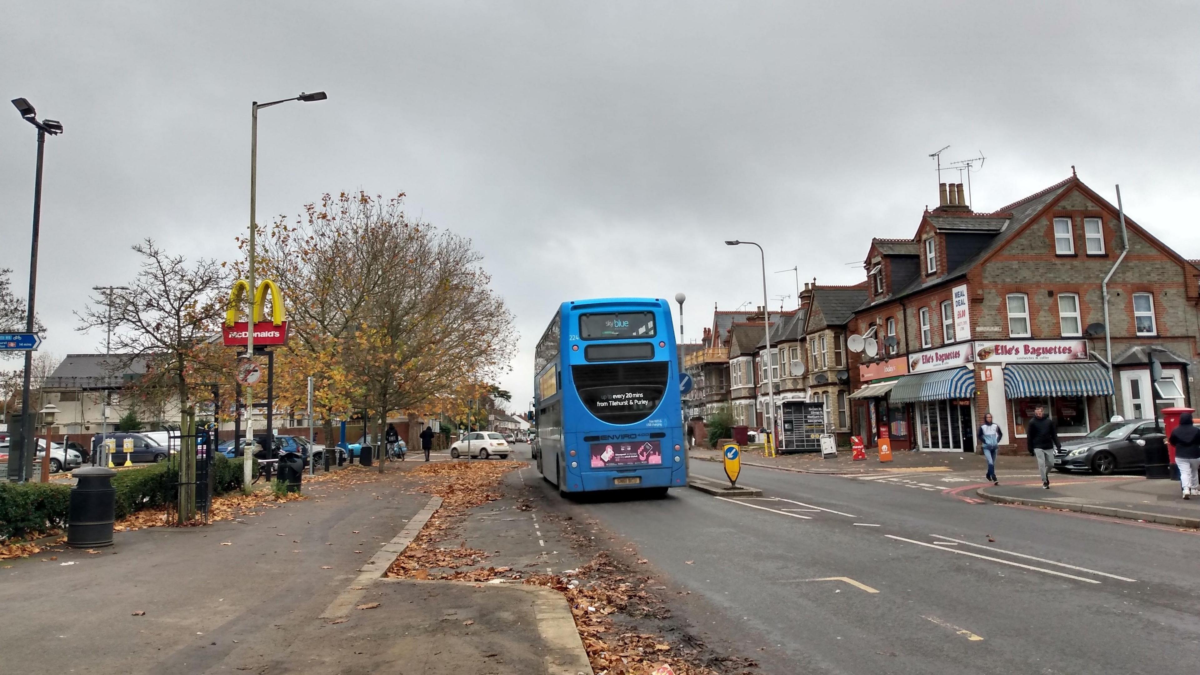 A bus on a road