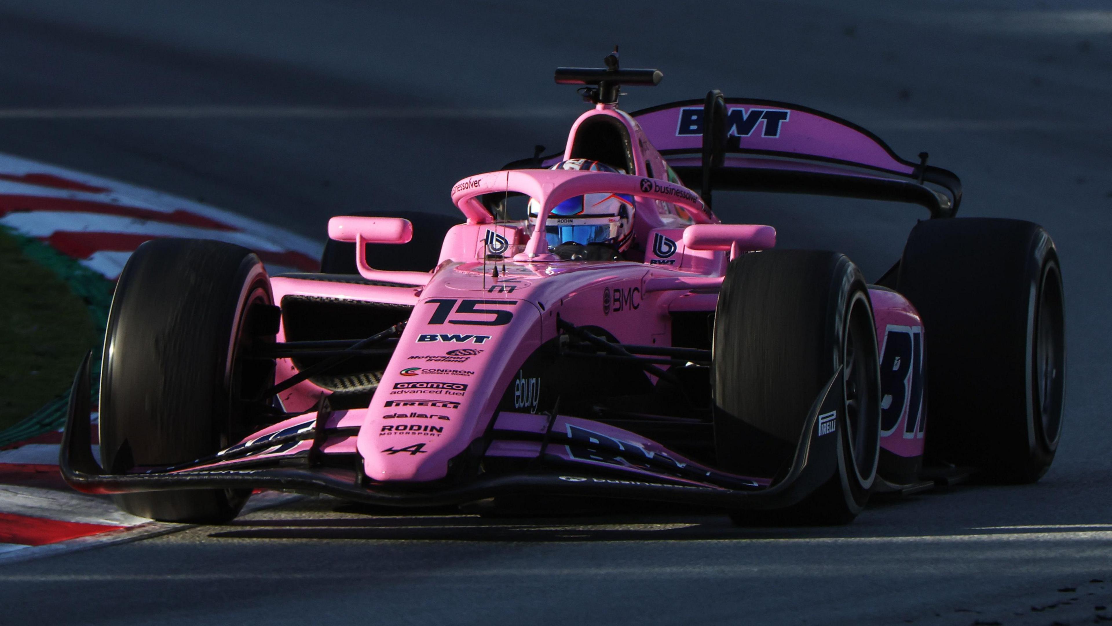 Alex Dunne in Formula 2 testing