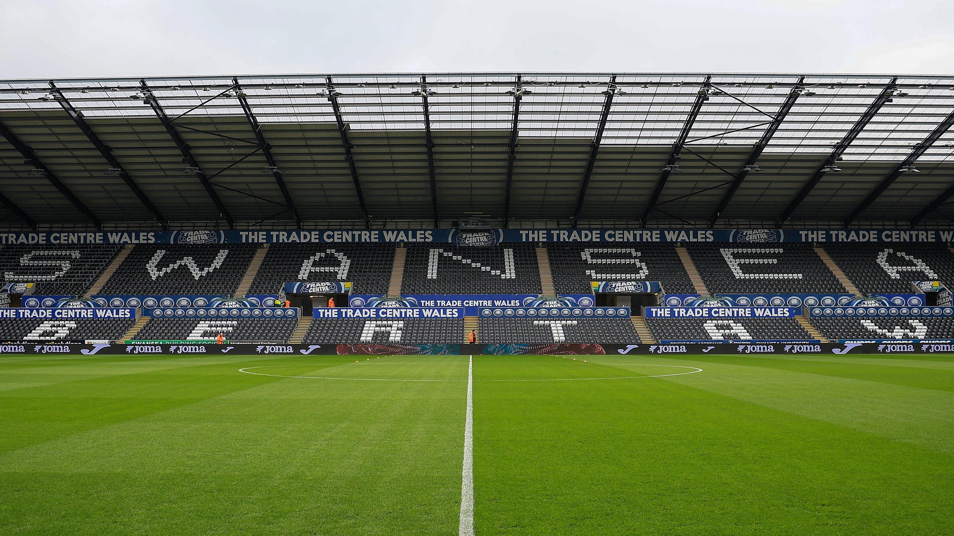 A view of the pitch at the Swansea.com Stadium