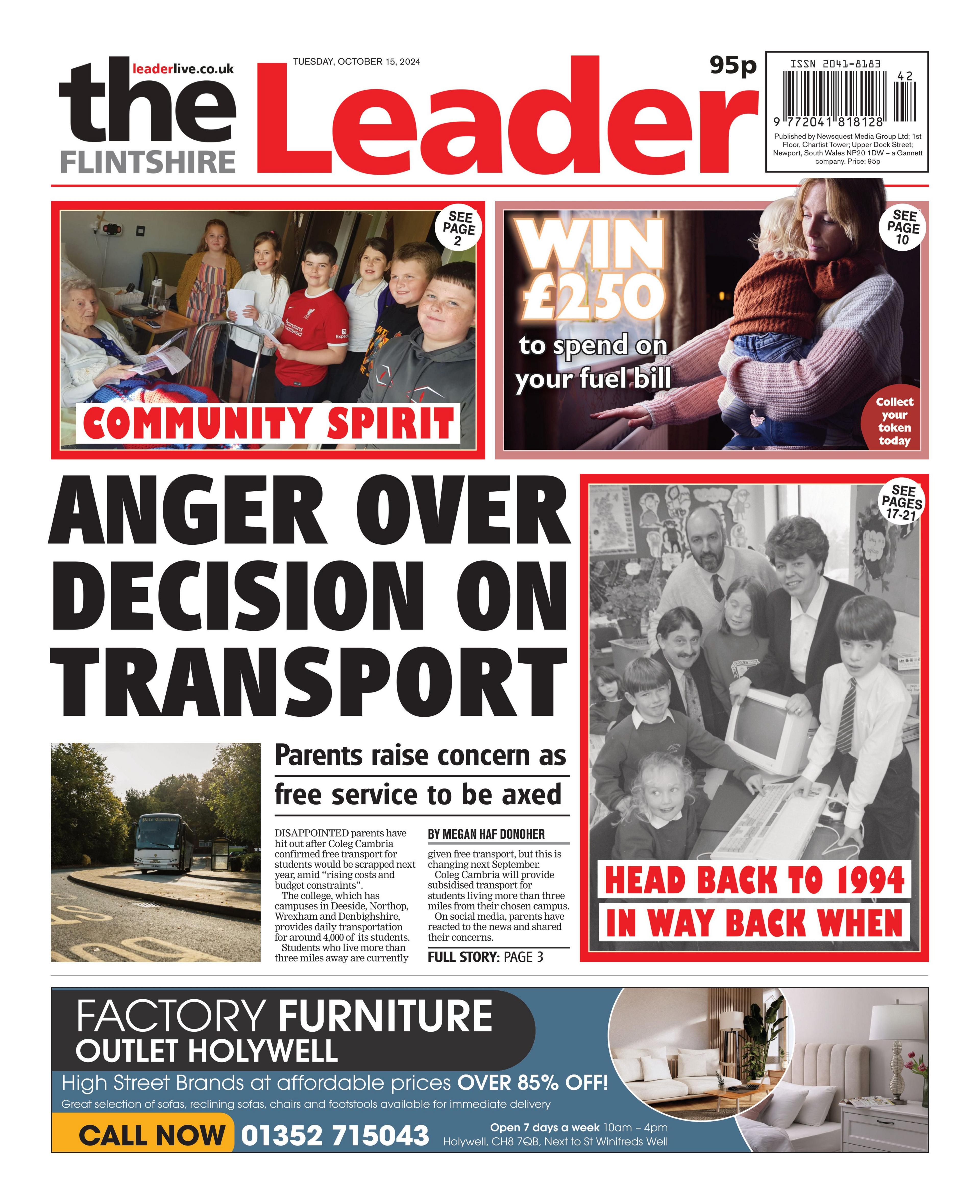 Front page of Flintshire Leader