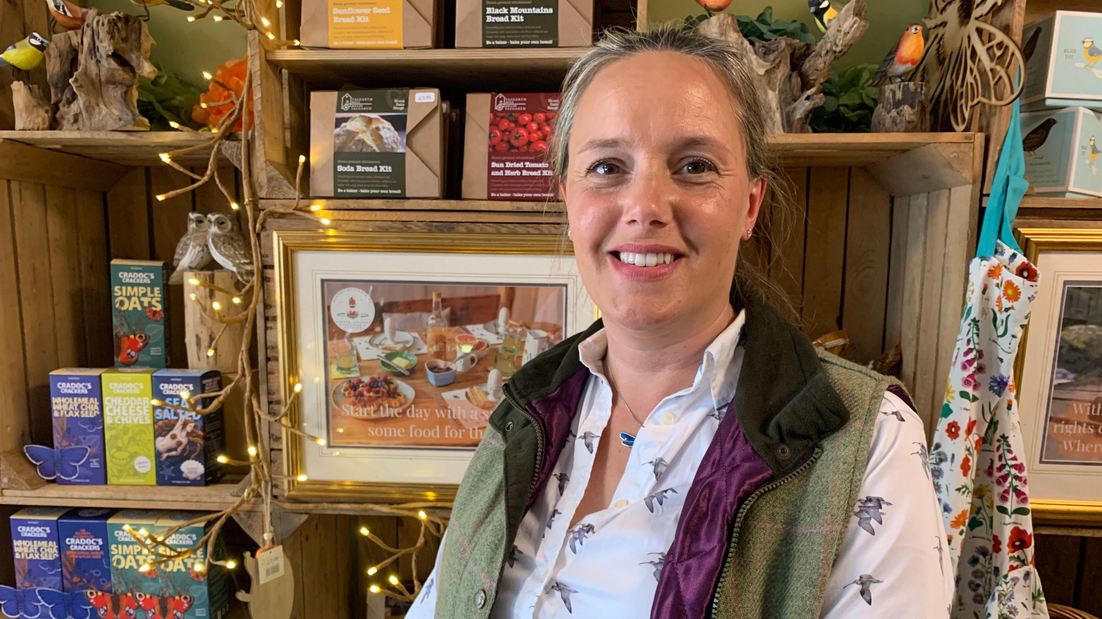 Helen Howarth pictured in her shop in Brecon