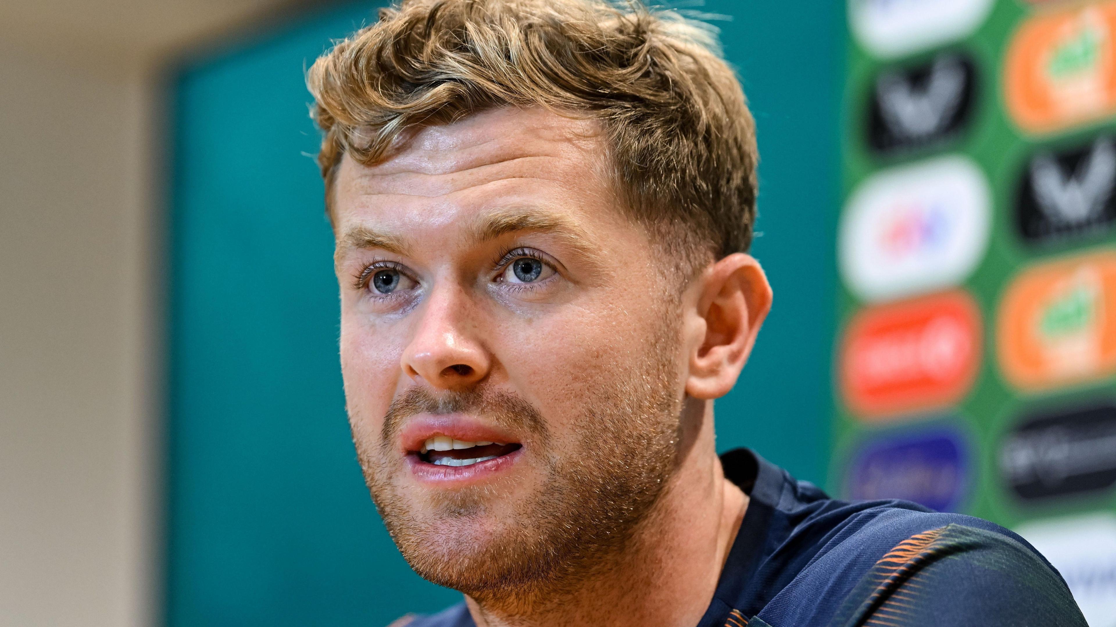 Nathan Collins speaks to reporters in Dublin on Tuesday