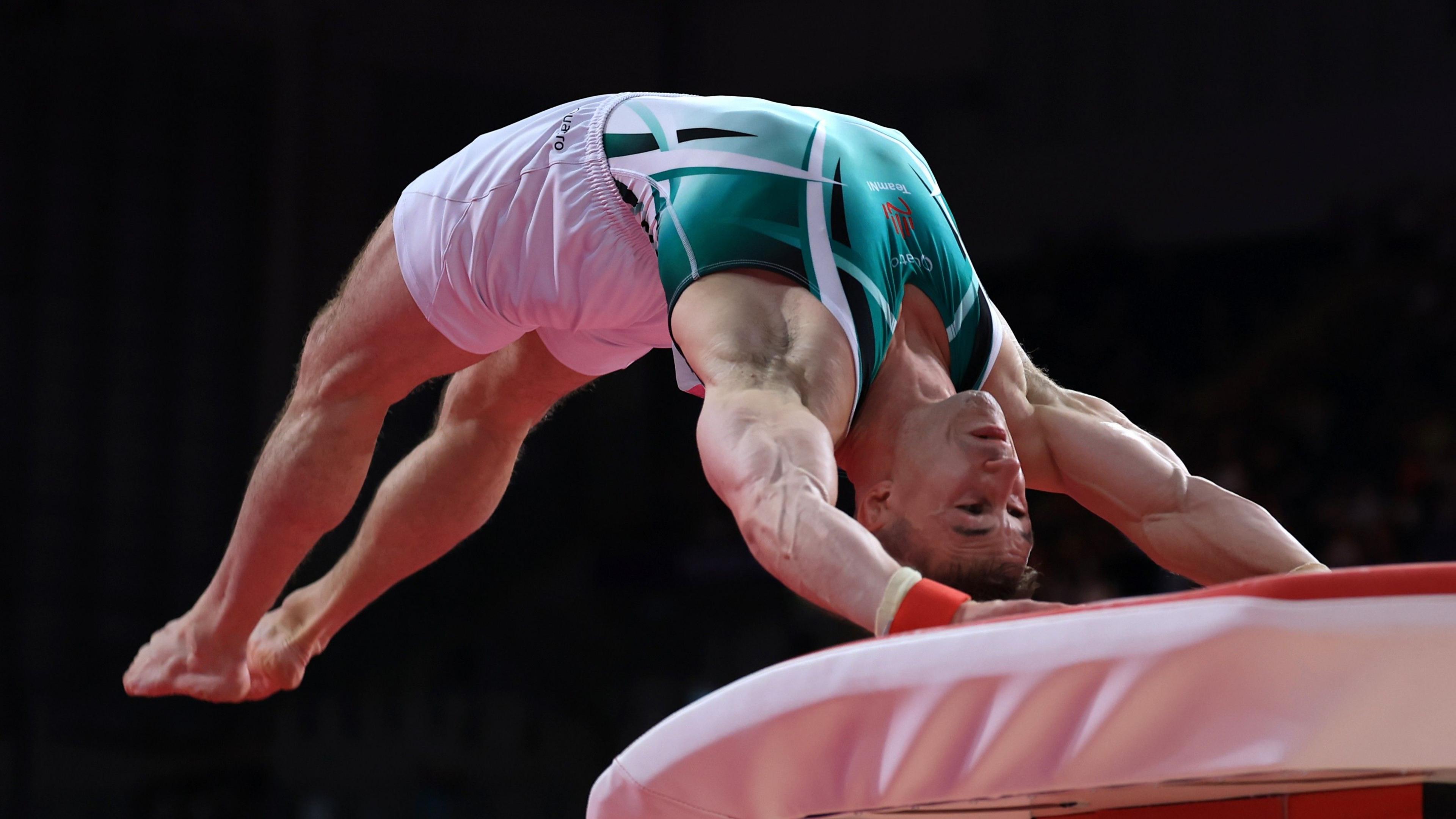 Ewan McAteer in actionin the vault final