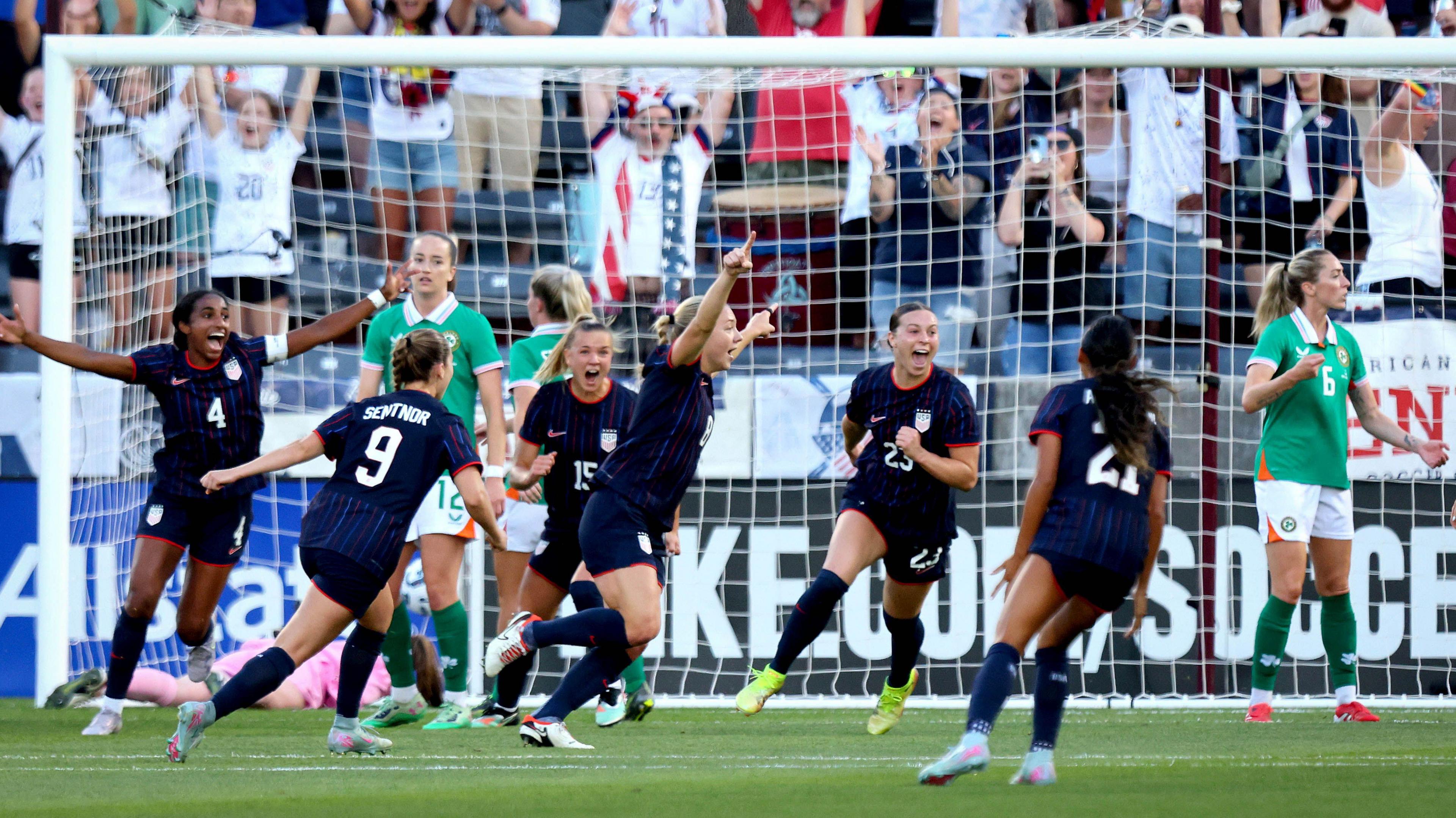 USA's Avery Patterson scores against the Republic of Ireland on Friday morning