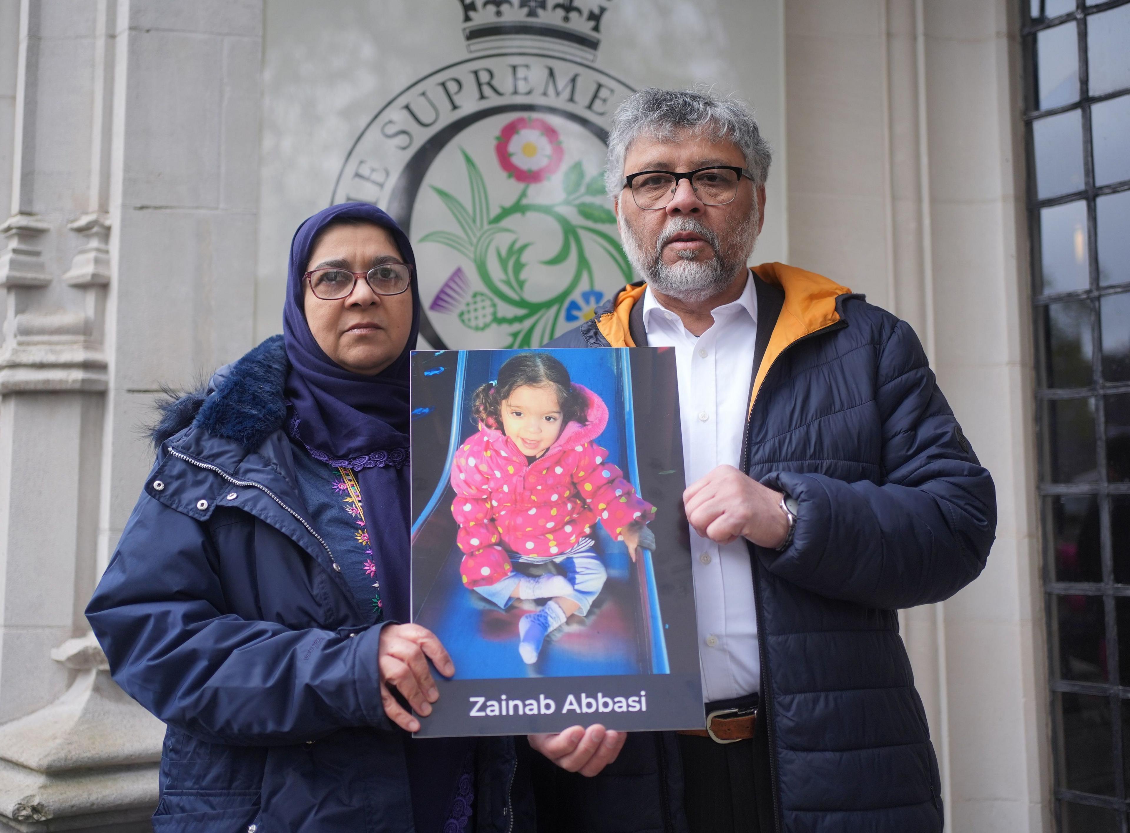 Rashid and Aliya Abbasi, the parents of Zainab Abbasi