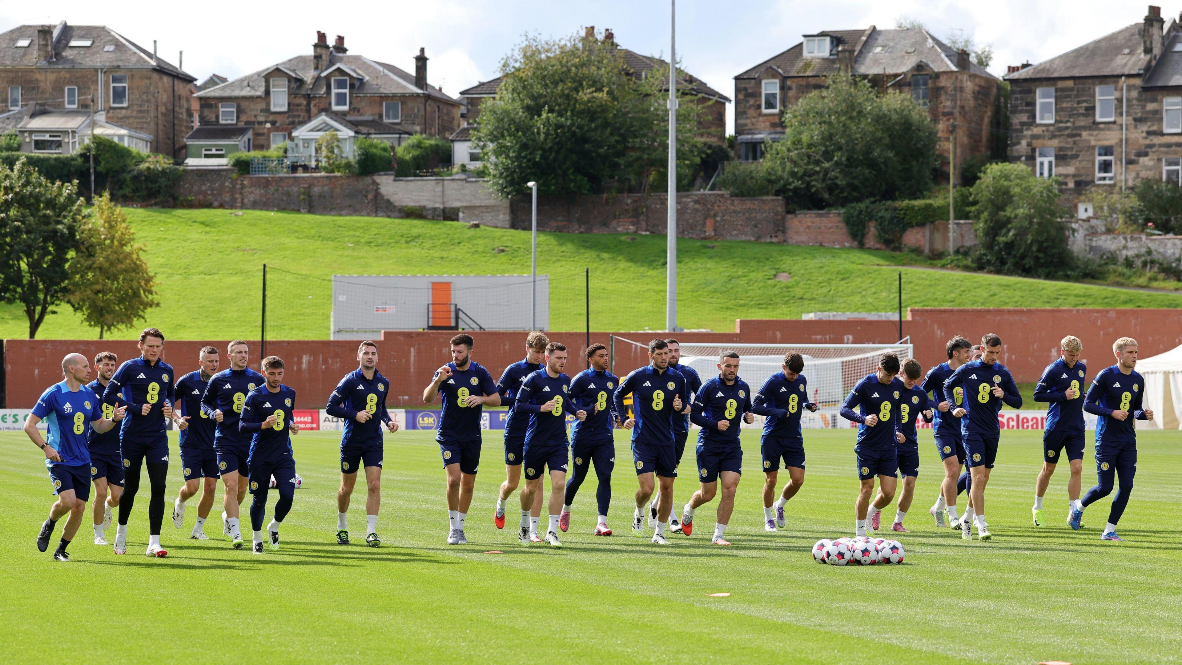 Scotland players during a training session.