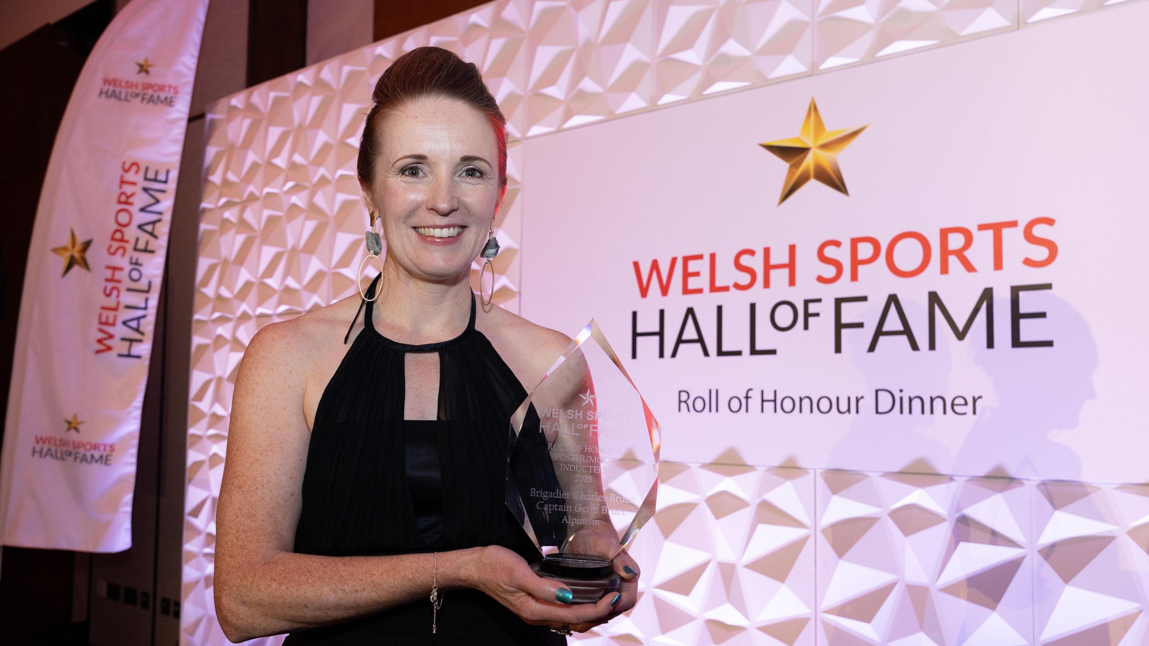 Tori James representing Hall of Fame inductees Charles and Geoff Bruce