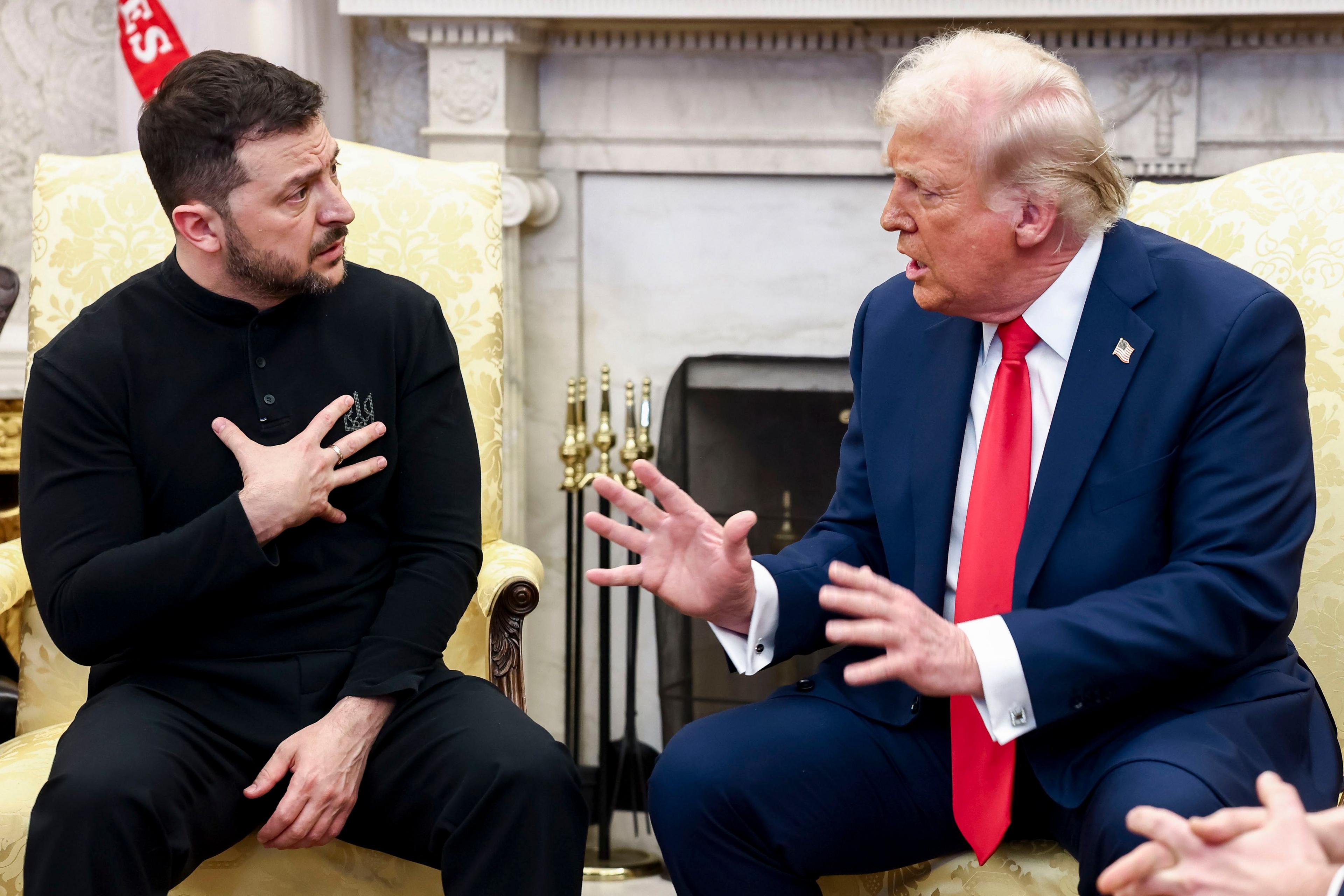 Volodymyr Zelensky and Donald Trump 