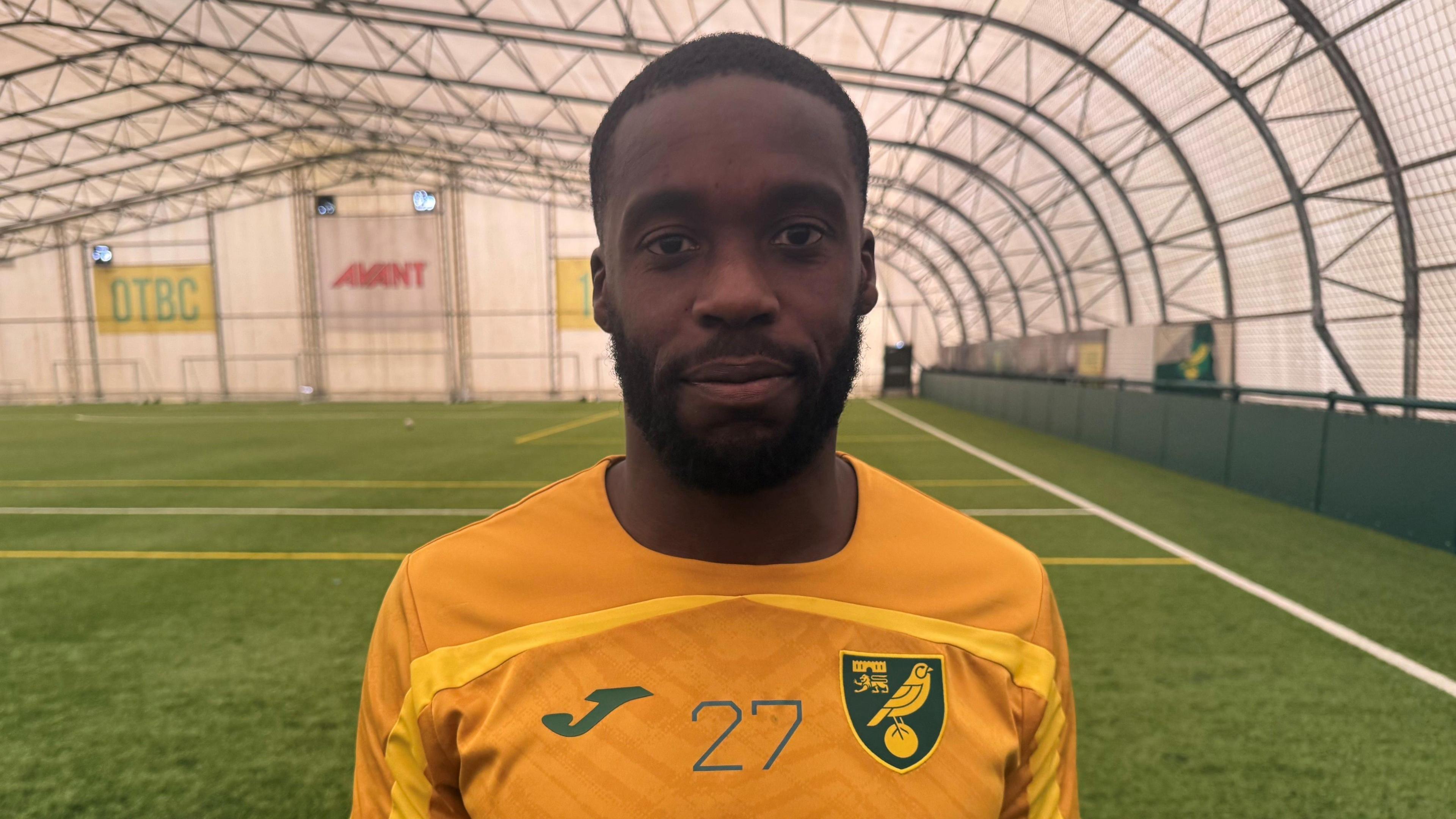 Jeffrey Schlupp at the Norwich City training ground