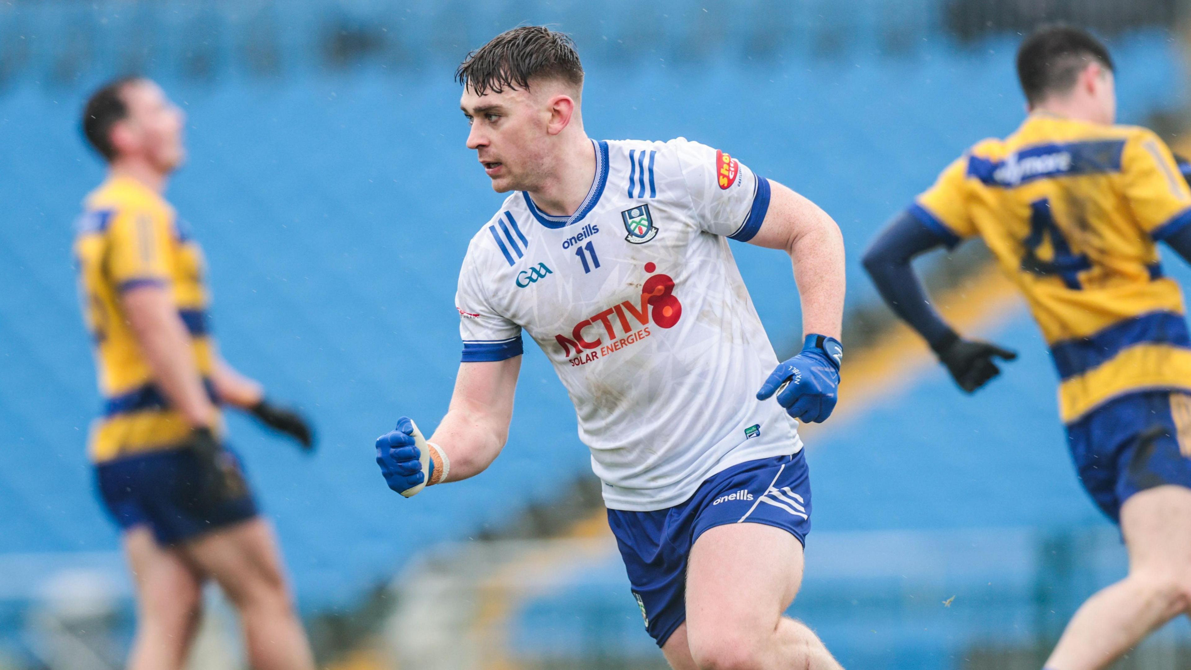 Micheal Bannigan celebrates after scoring his side's second goal of the match