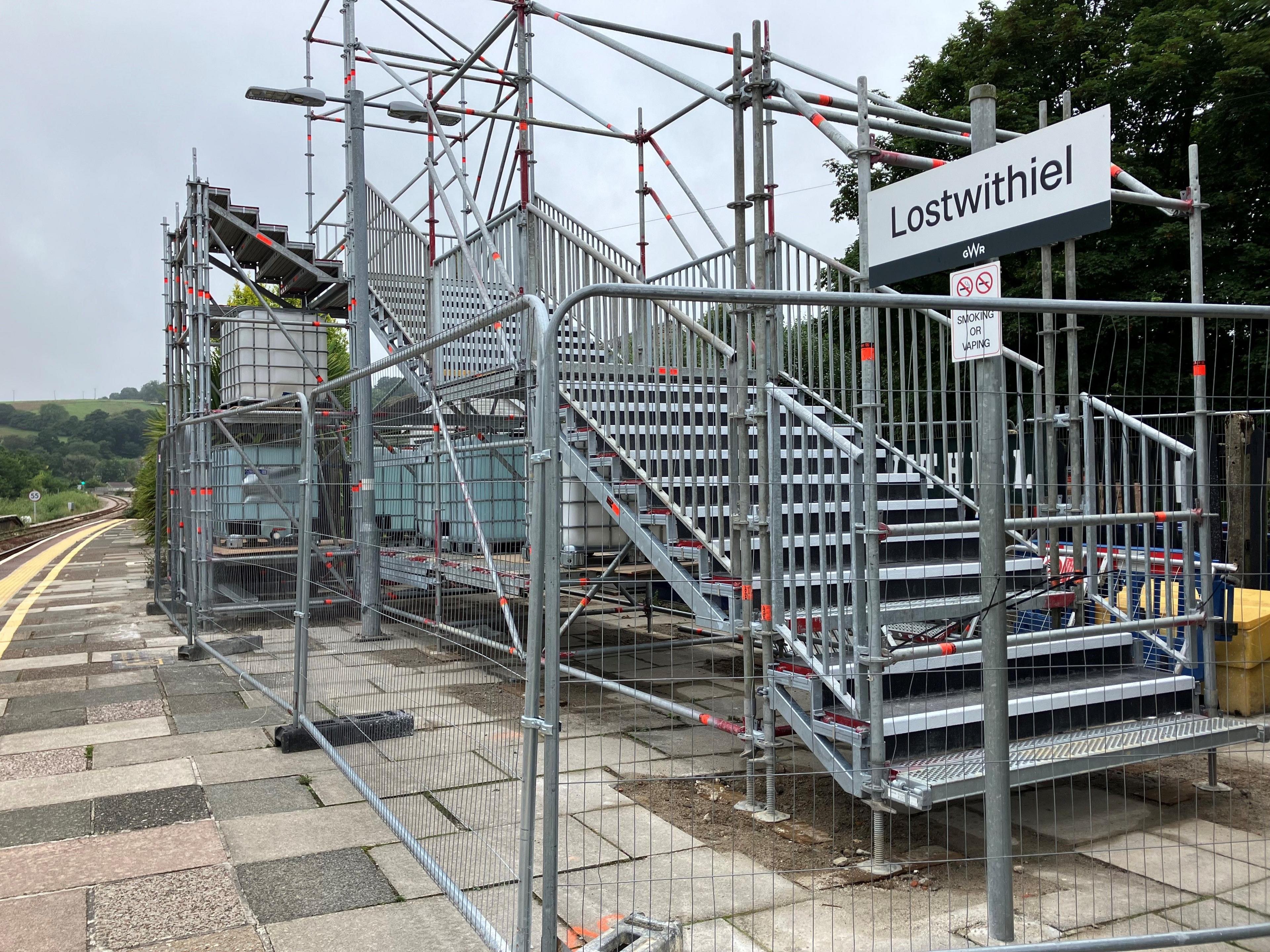 Stairs installed at railway station