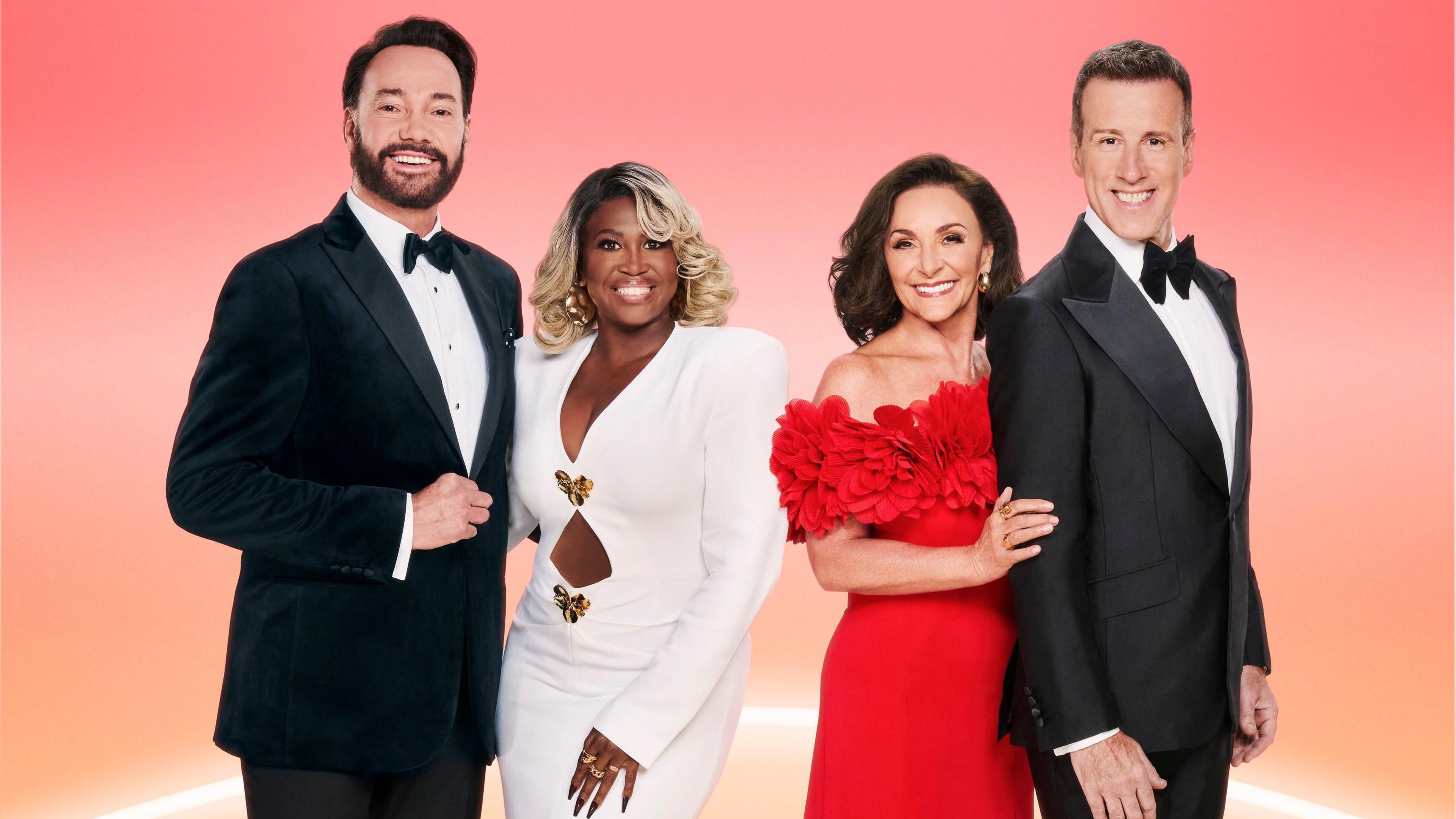 Dancing judges (left to right) Craig Revel Horwood, Motsi Mabuse, Shirley Ballas and Anton Du Beke.