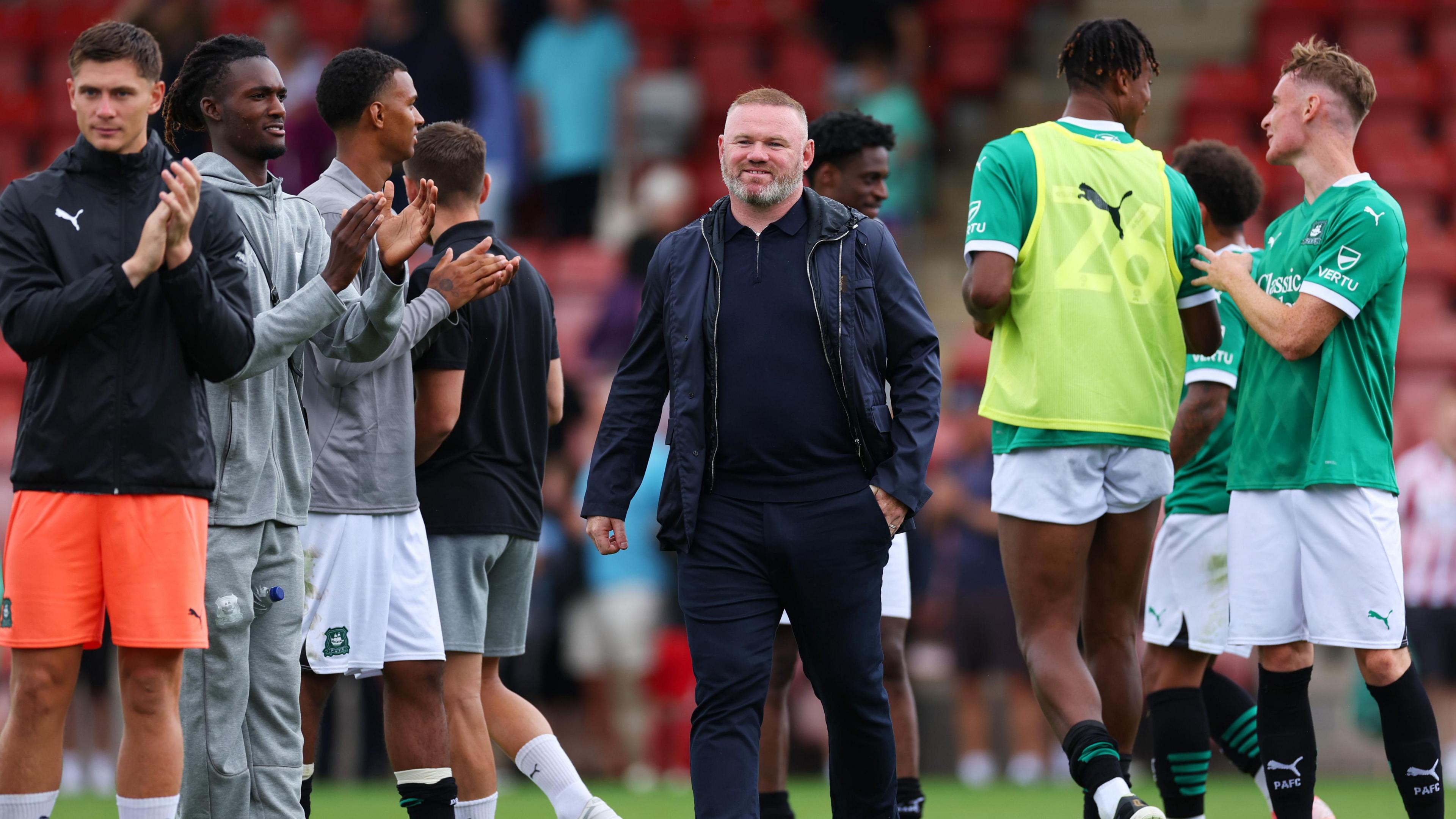 Wayne Rooney at a pre-season friendly with Plymouth