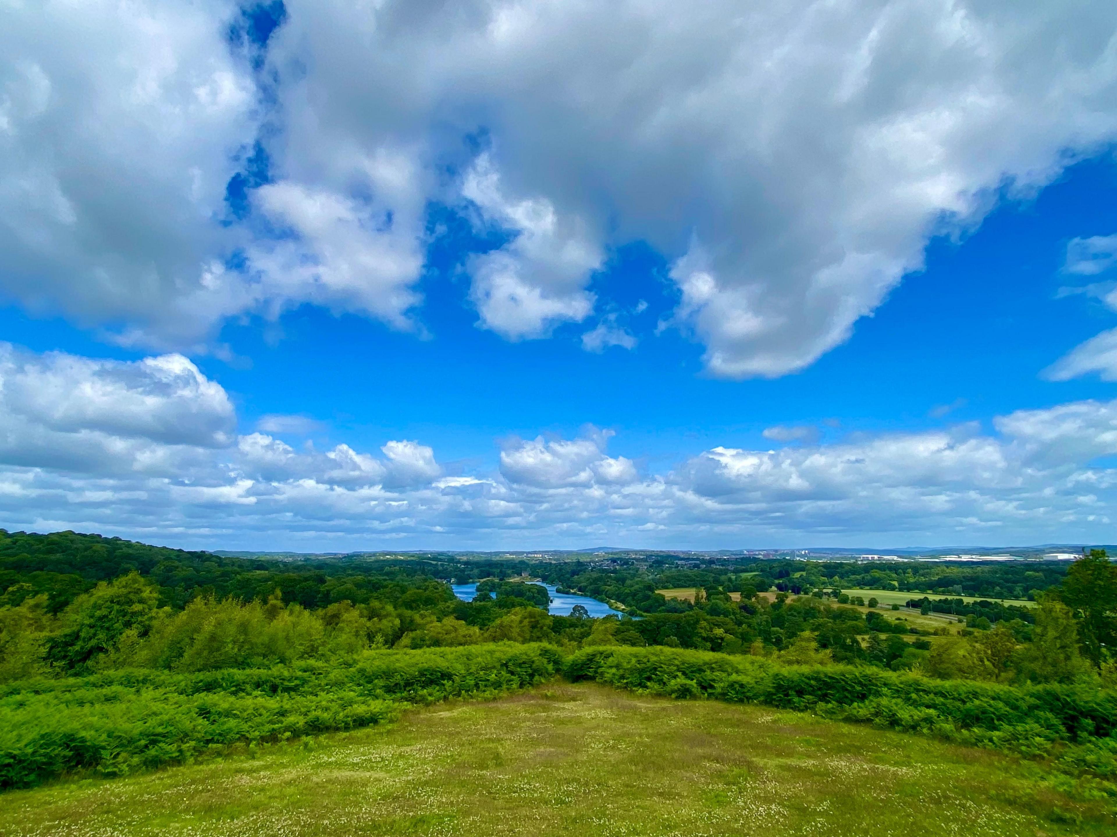 Blue skies and countryside in Barlaston