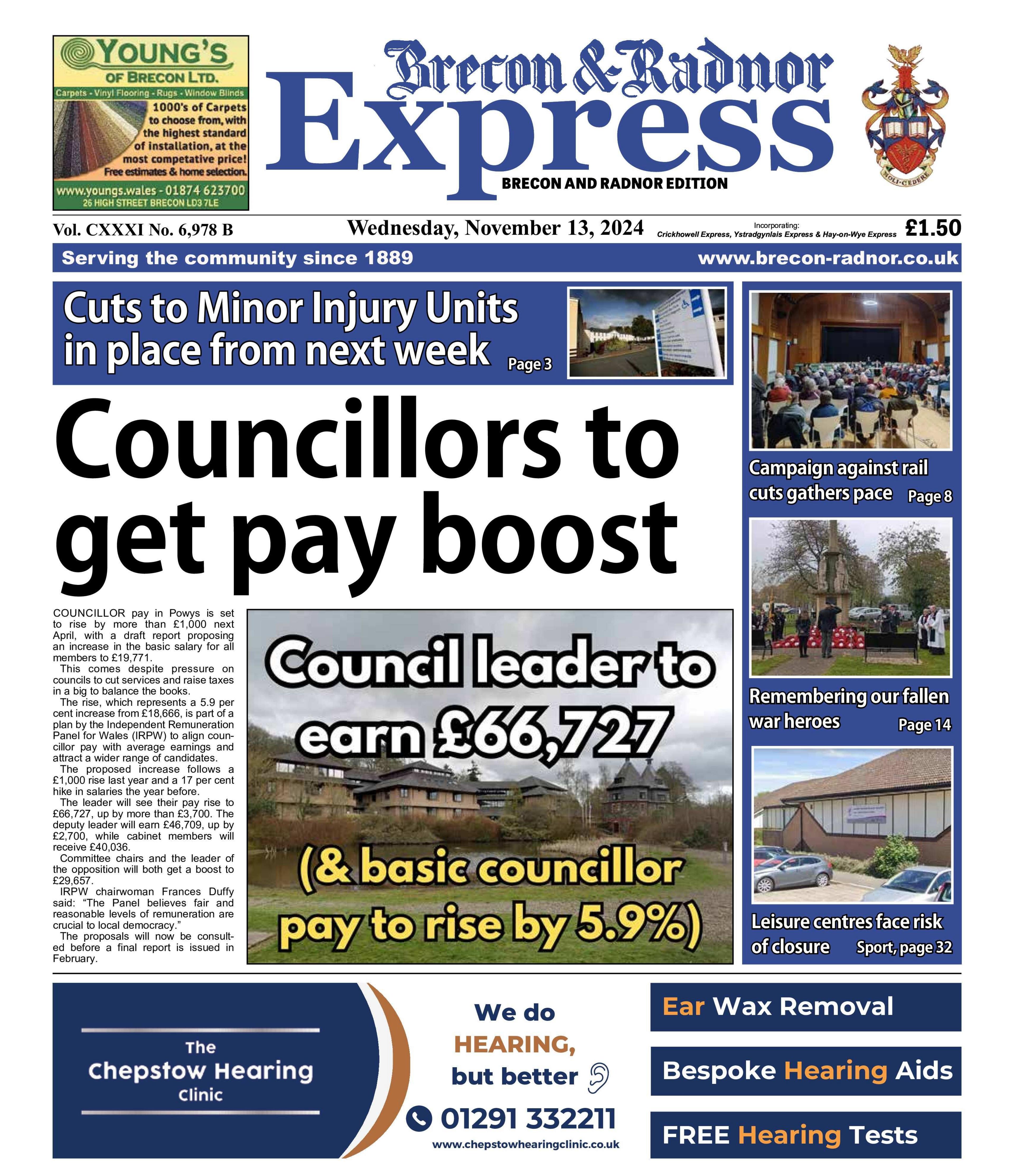 Brecon & Radnor Express front page