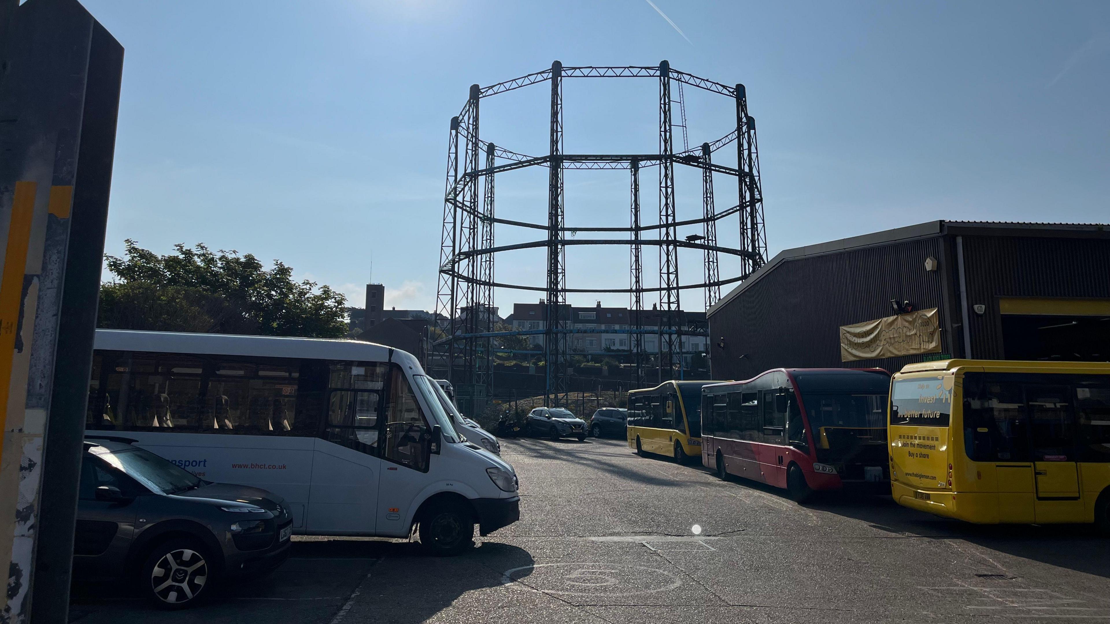 The former gasworks in Brighton on a sunny morning