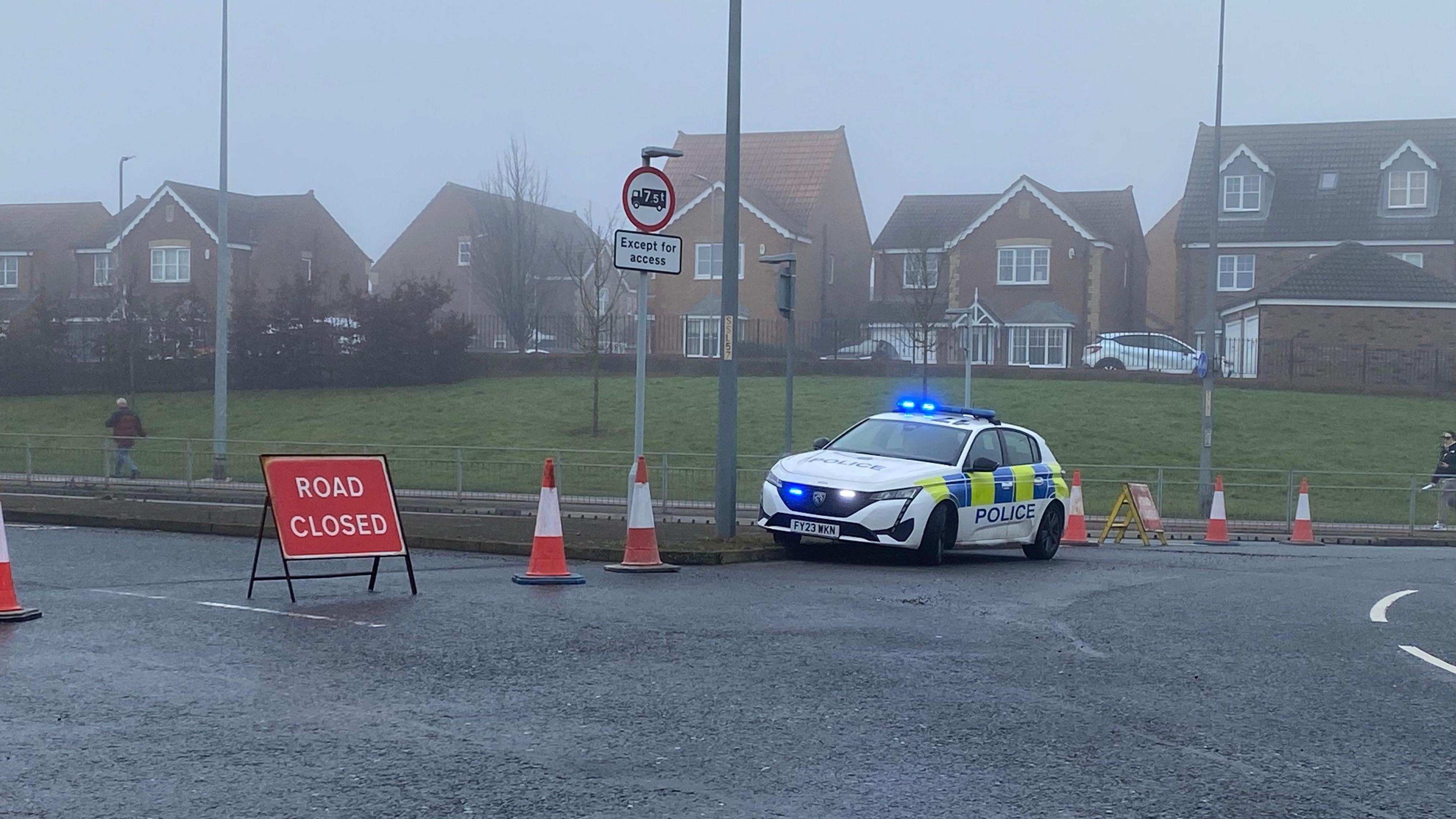 Police have closed the road following the crash