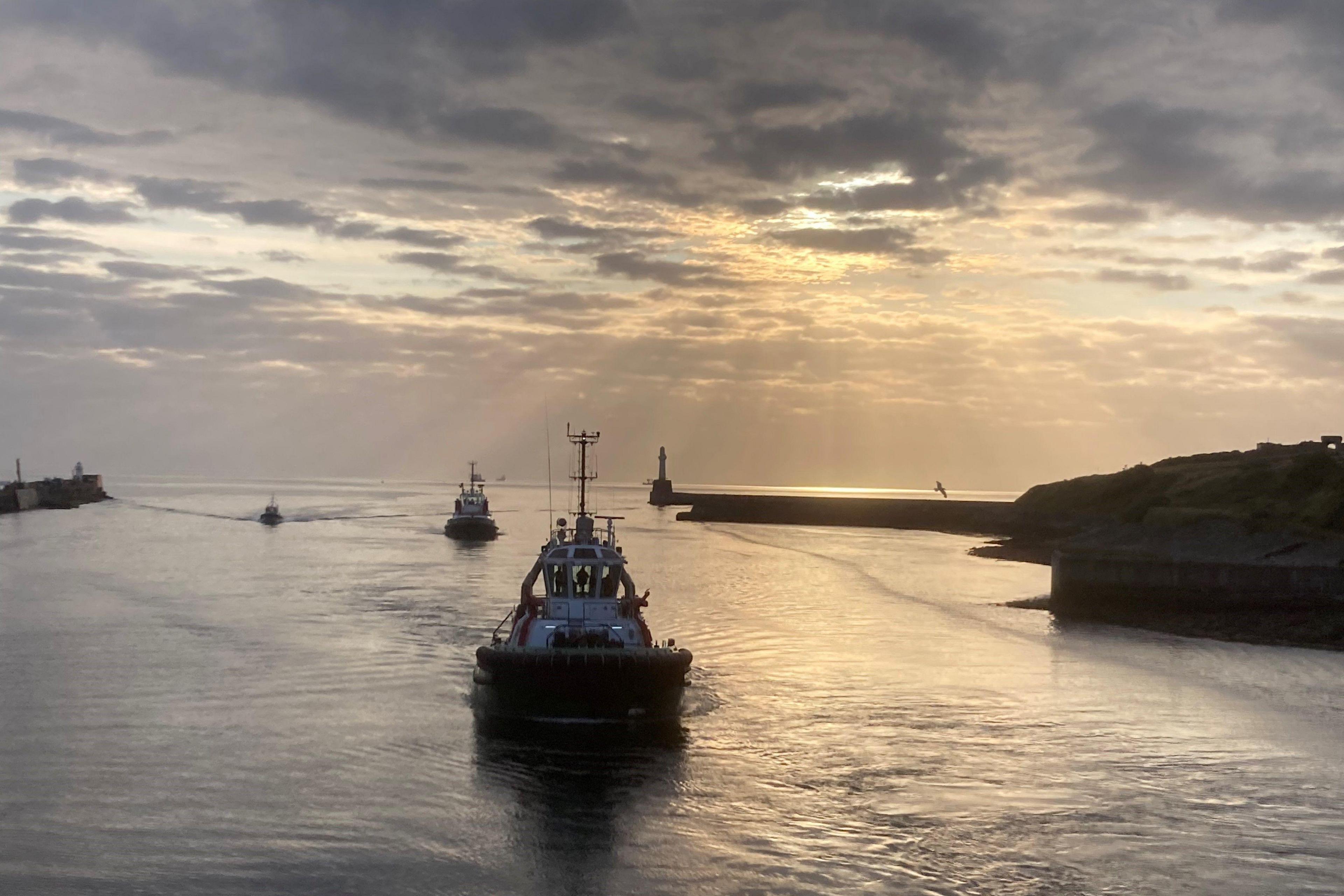 Boats coming into Aberdeen