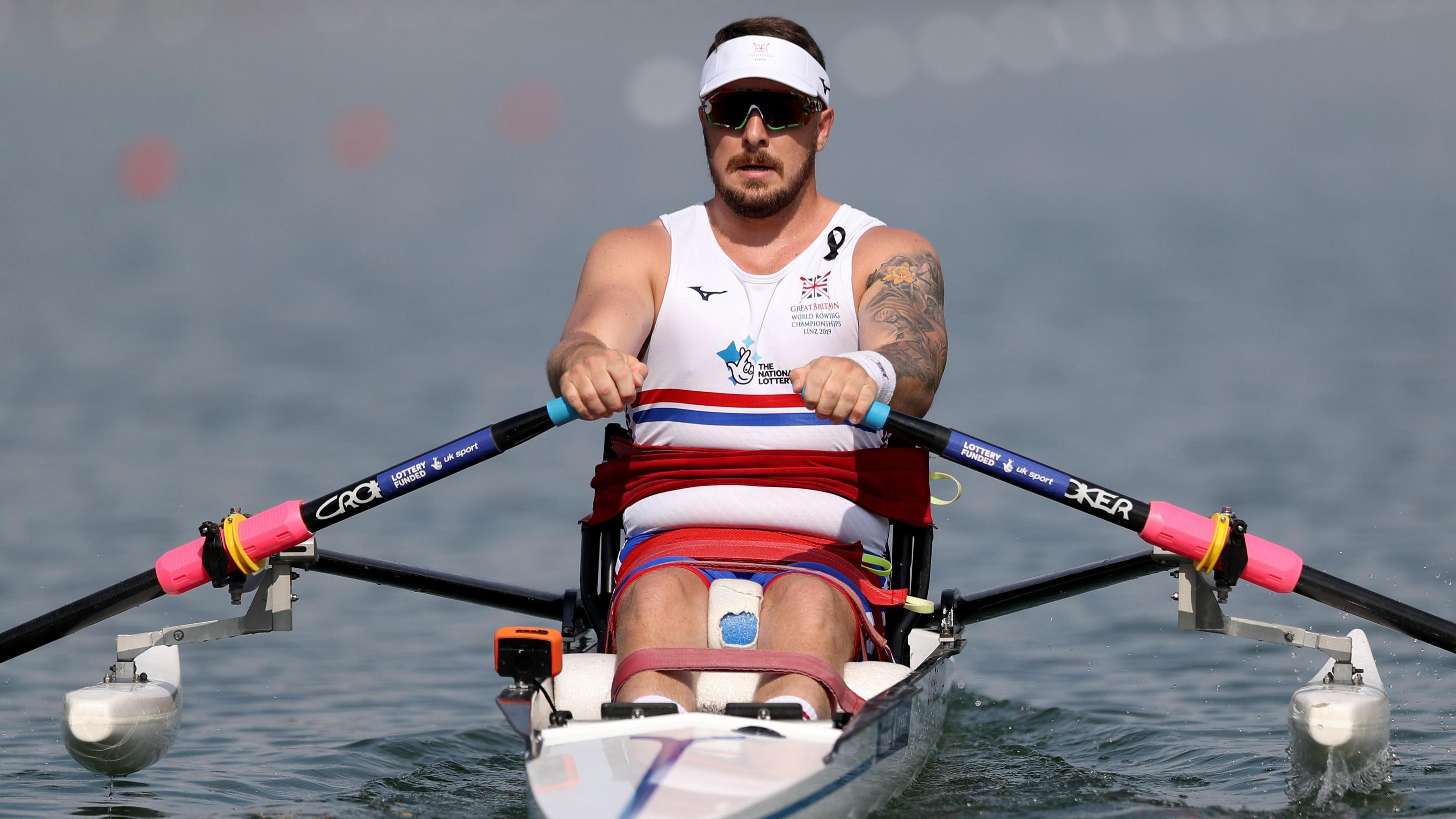 Ben Pritchard in action rowing
