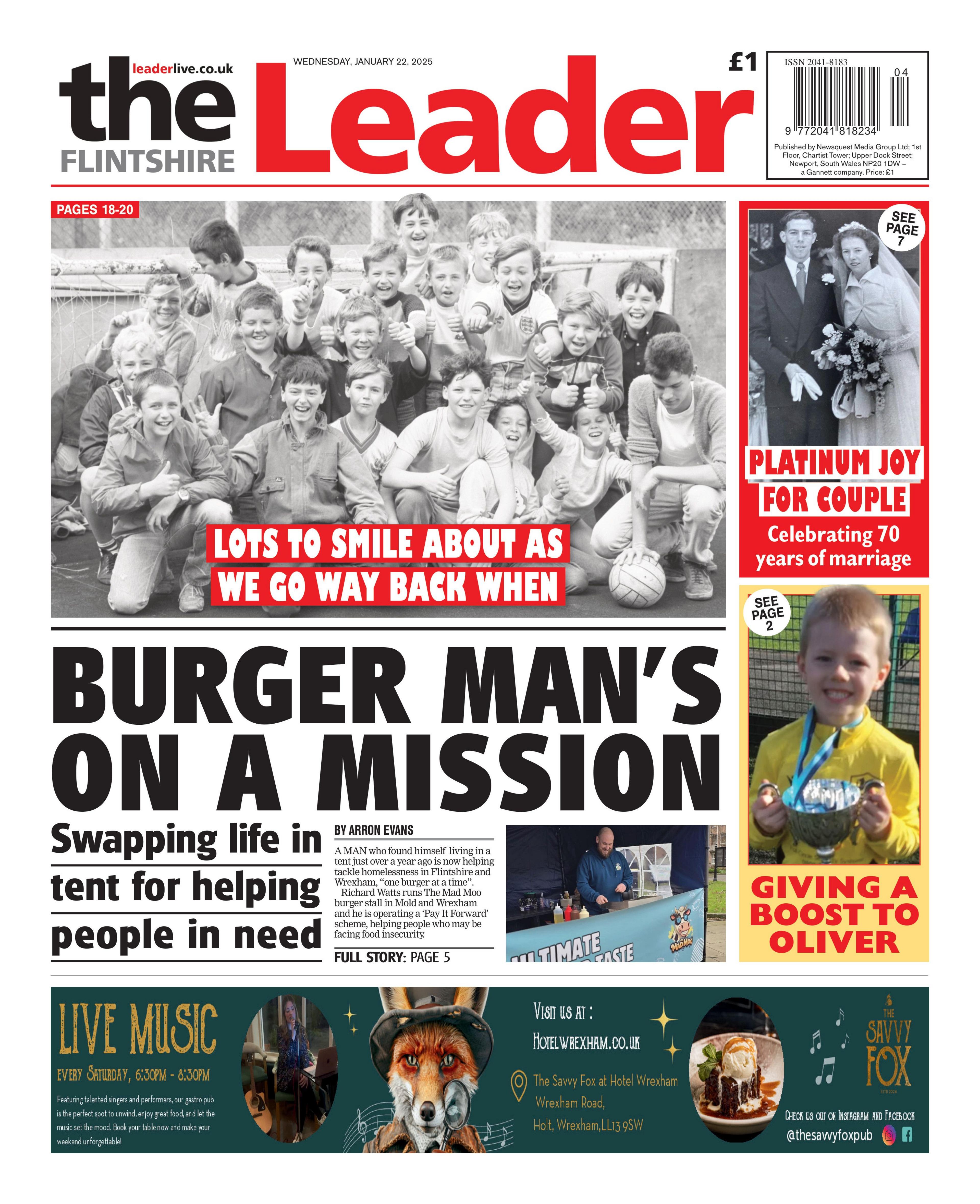 Front page of the Flintshire Leader