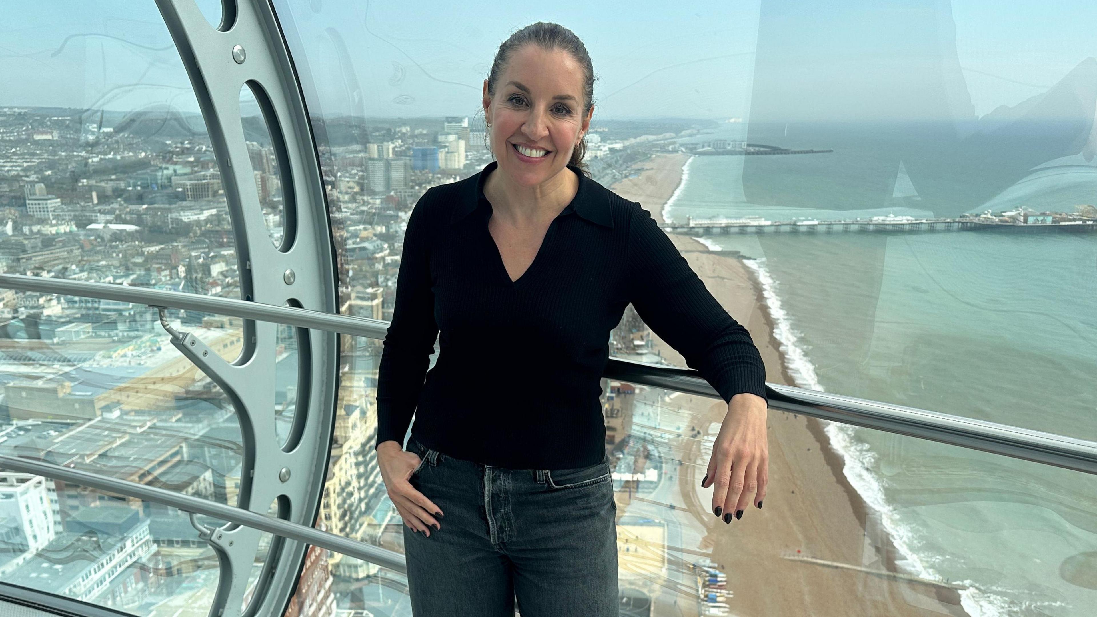 A picture of Sarah Willingham, the founder and CEO of Nightcap, stood at the top of the i360 viewing tower.