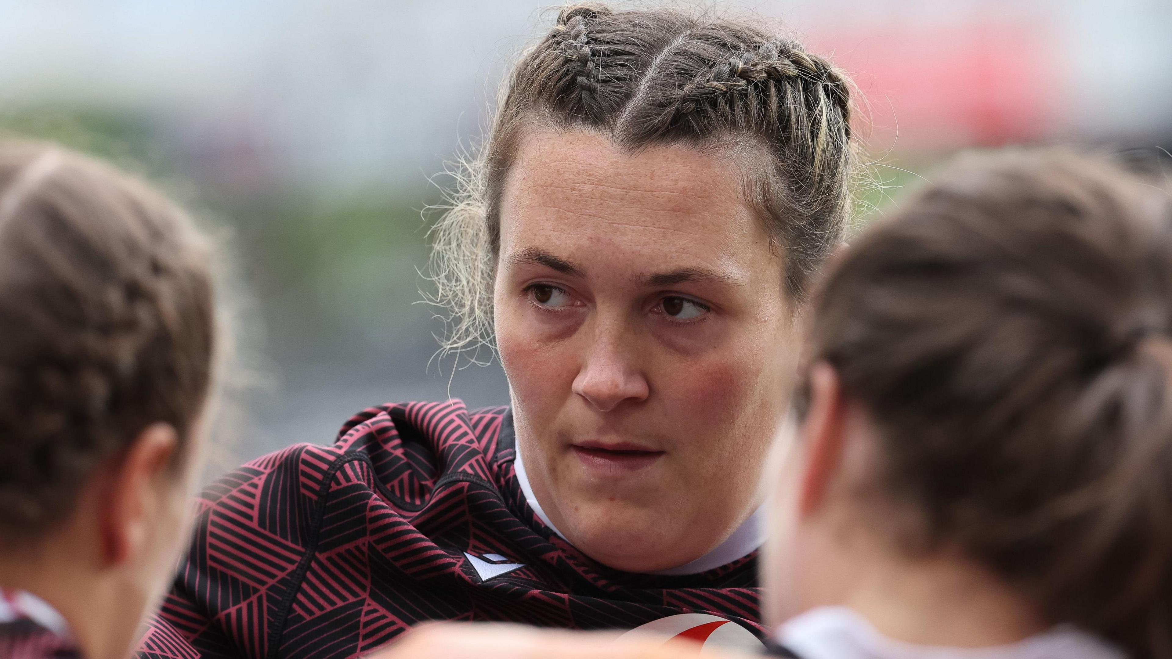 Cerys Hale at Wales training