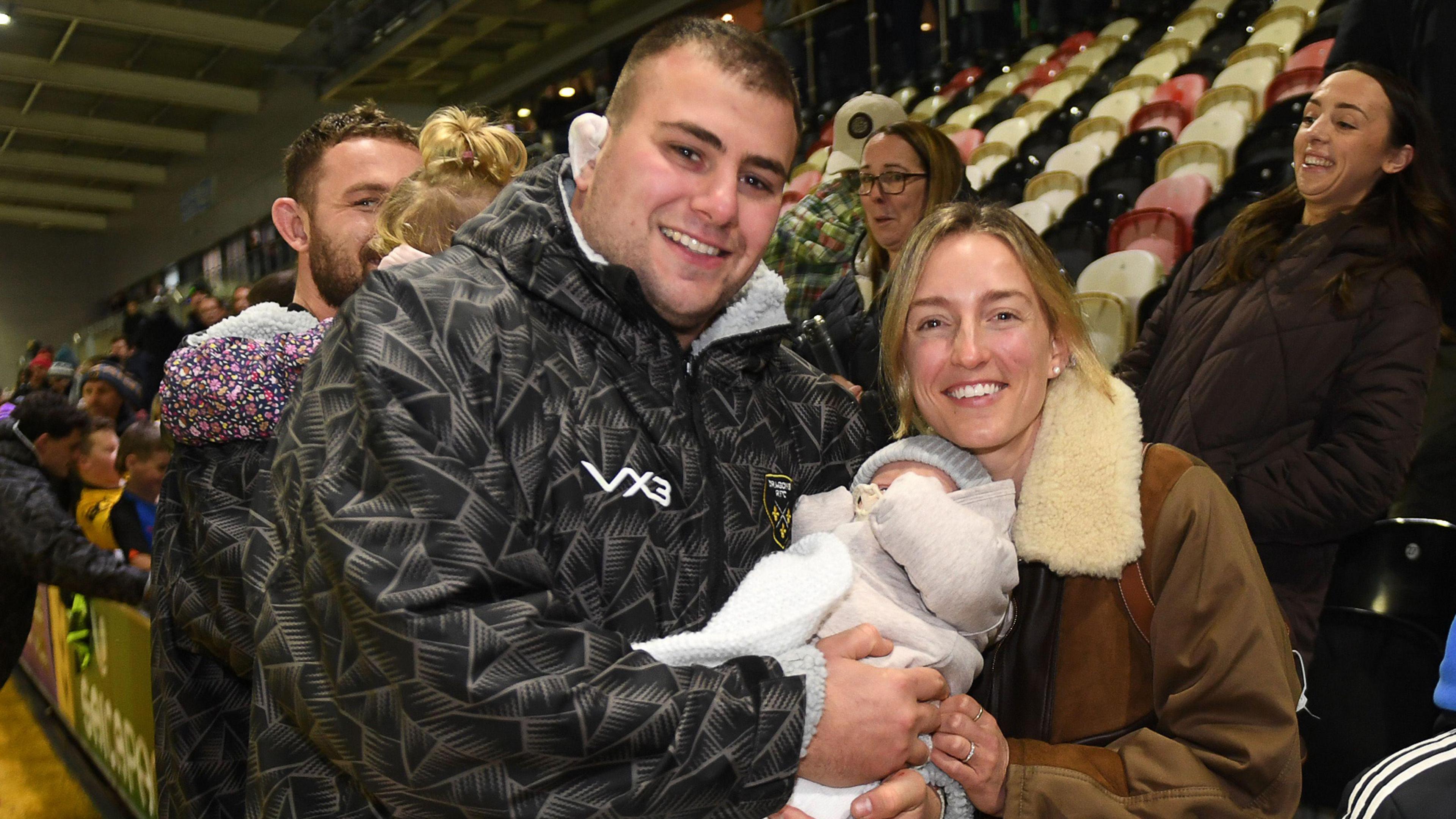 Rodrigo Martinez with his family after a Dragons game