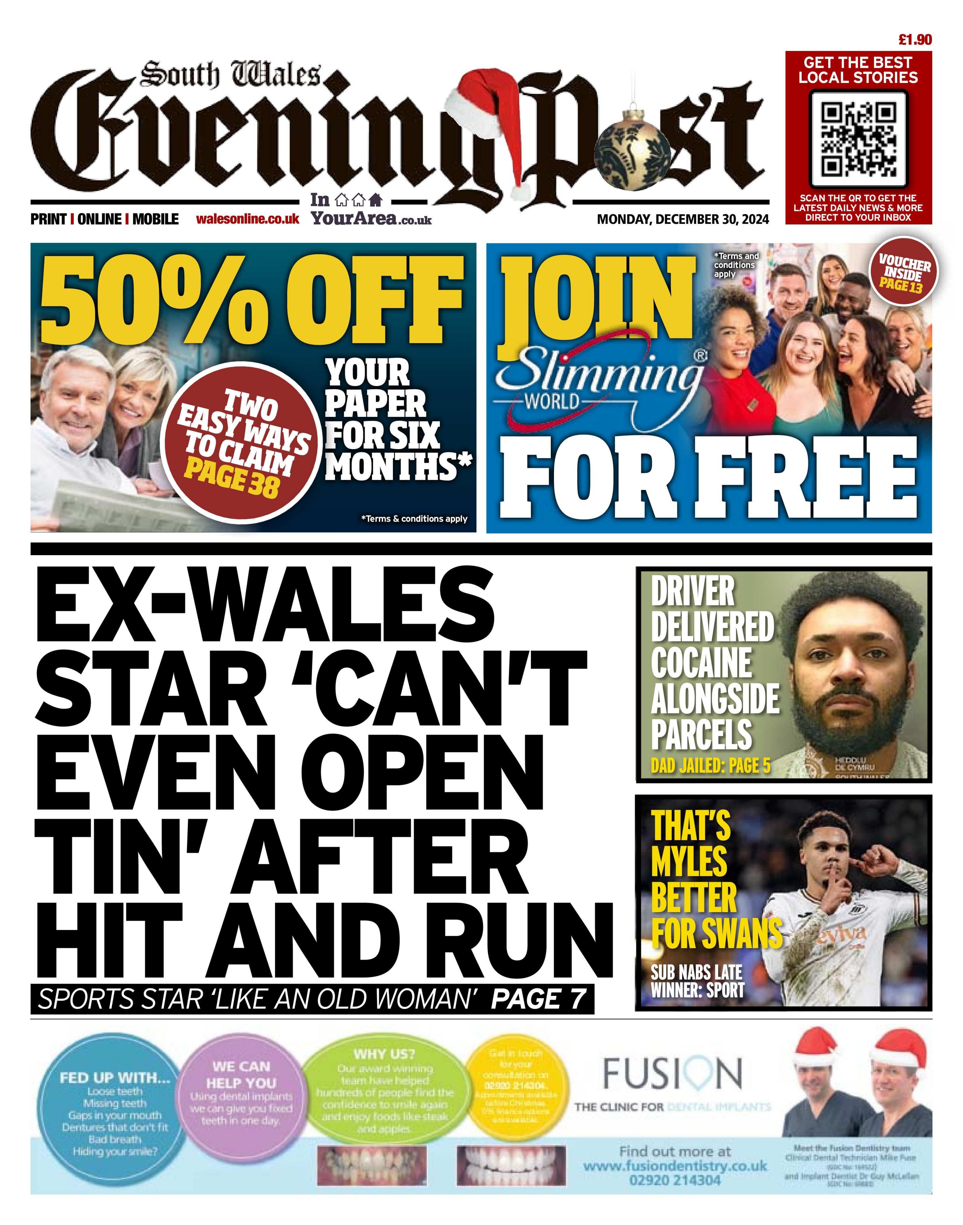South Wales Evening Post front pages