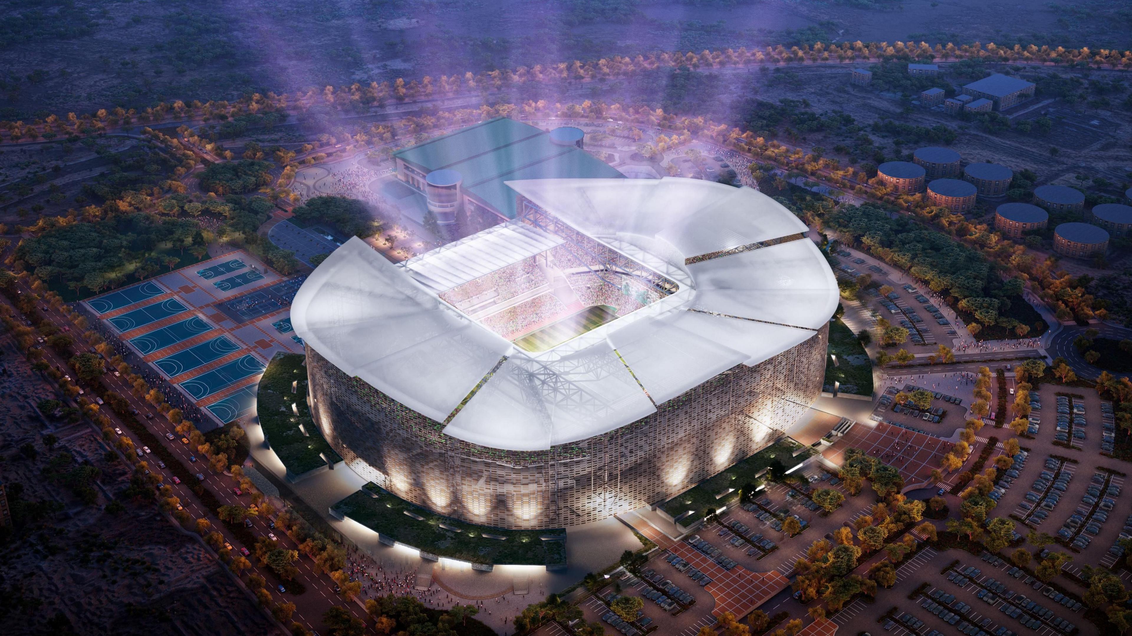 An artist's impression of the King Khalid University Stadium in Abha 