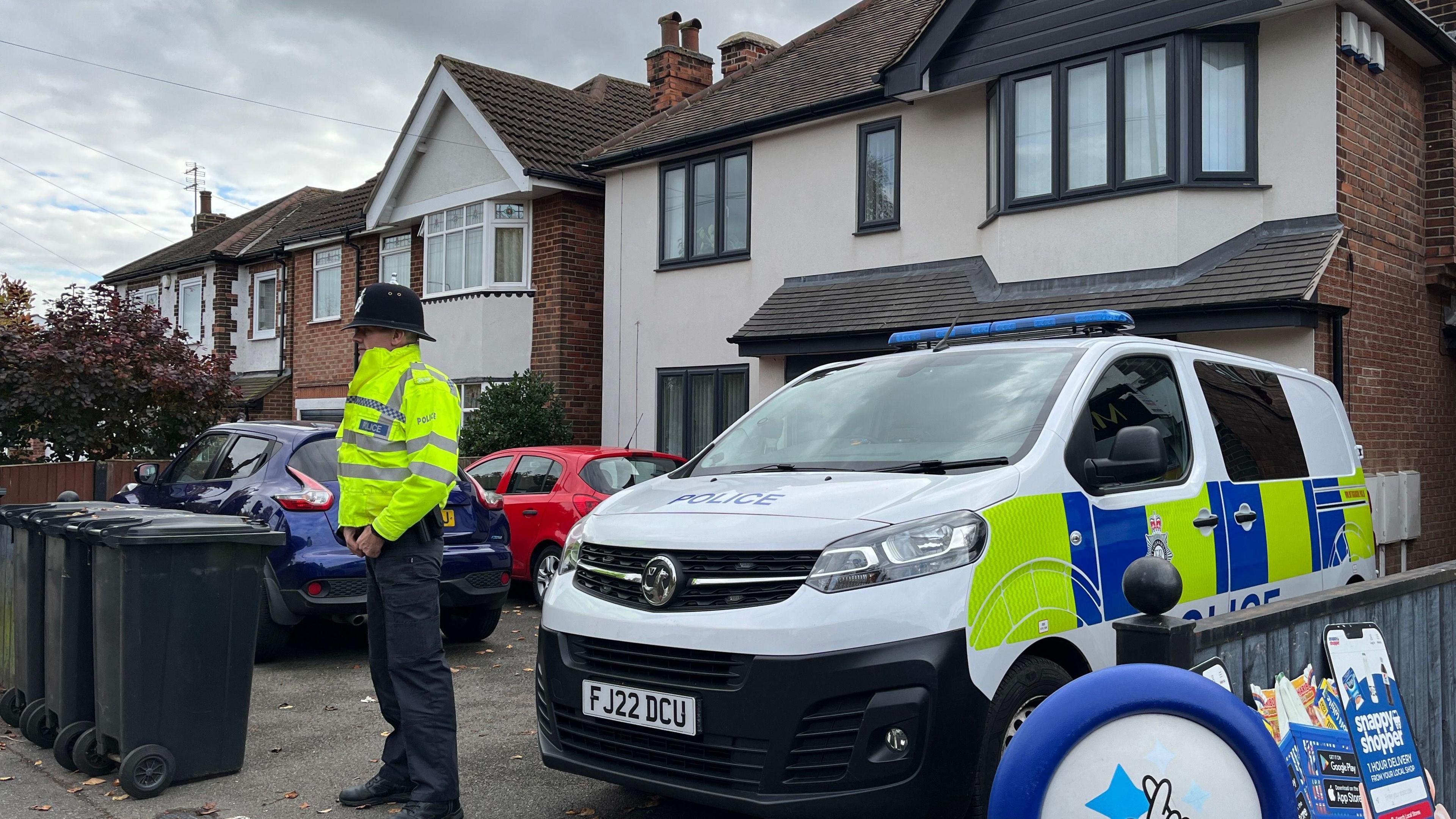 Officer on duty at crime scene in Mapperley