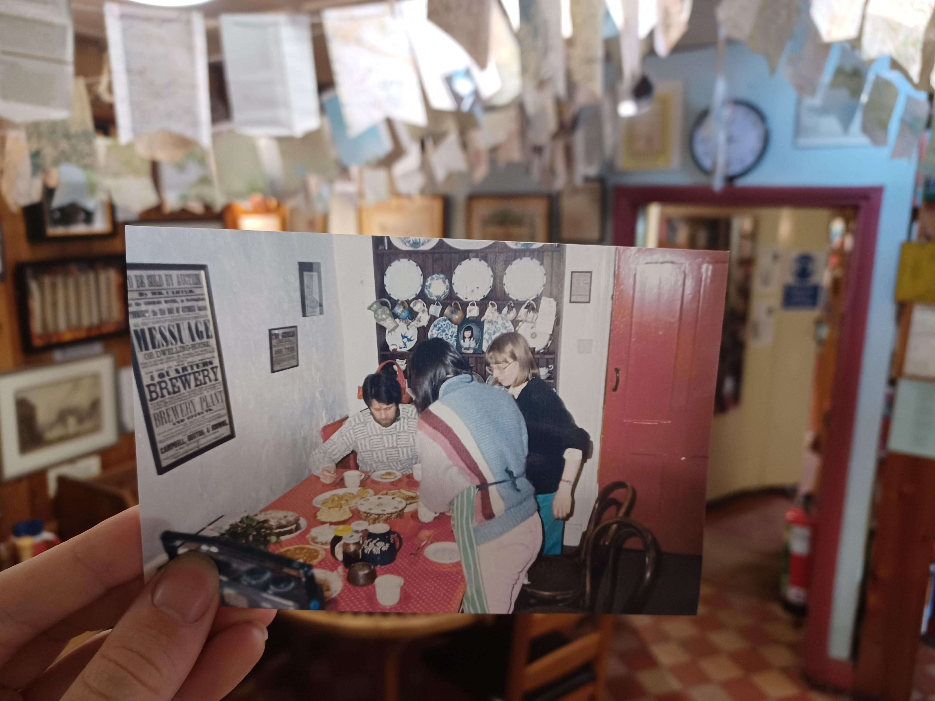 The cafe and kitchen, then and now