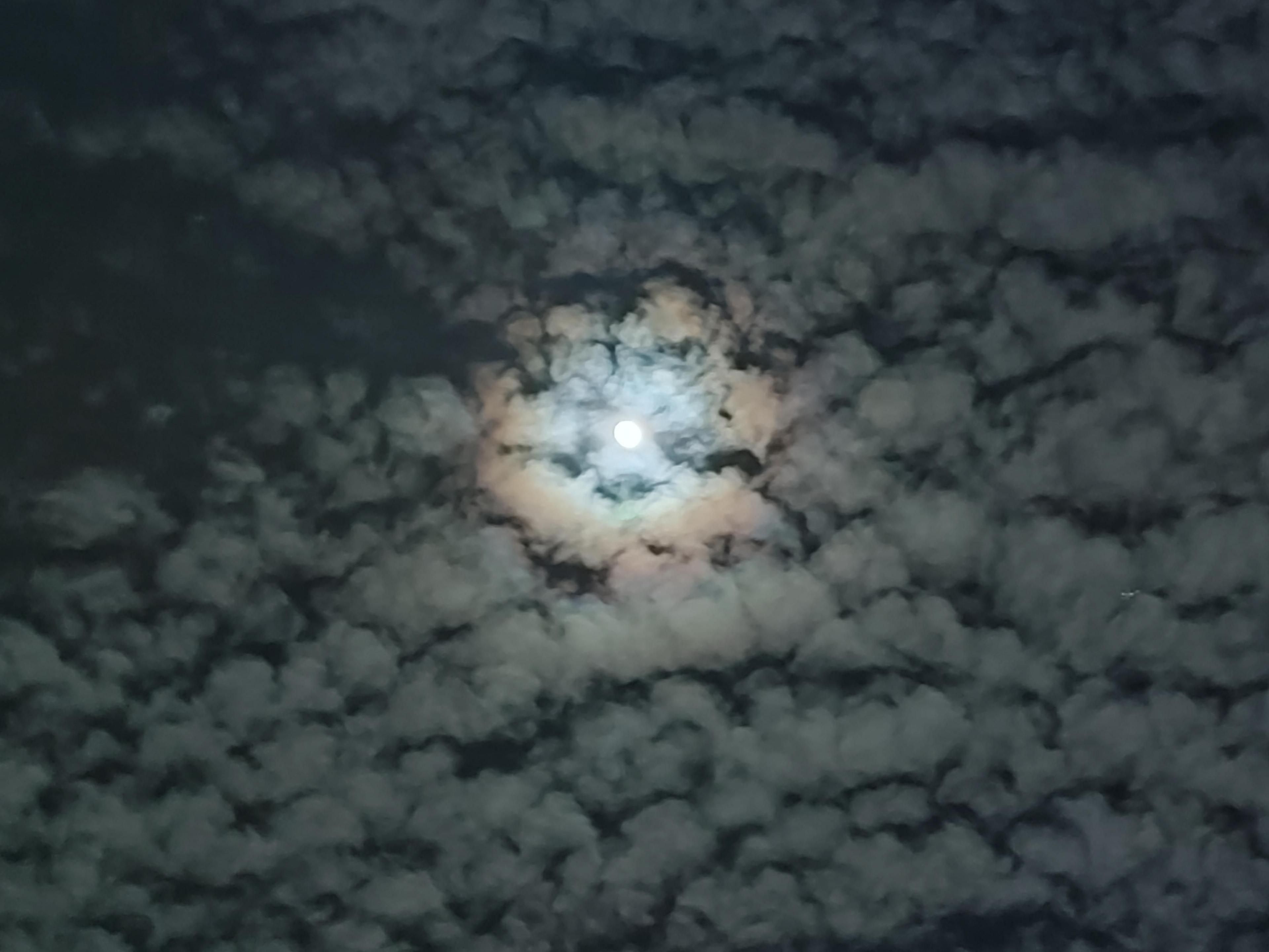 The halo was still visible behind clouds in Braunstone, in Leicestershire