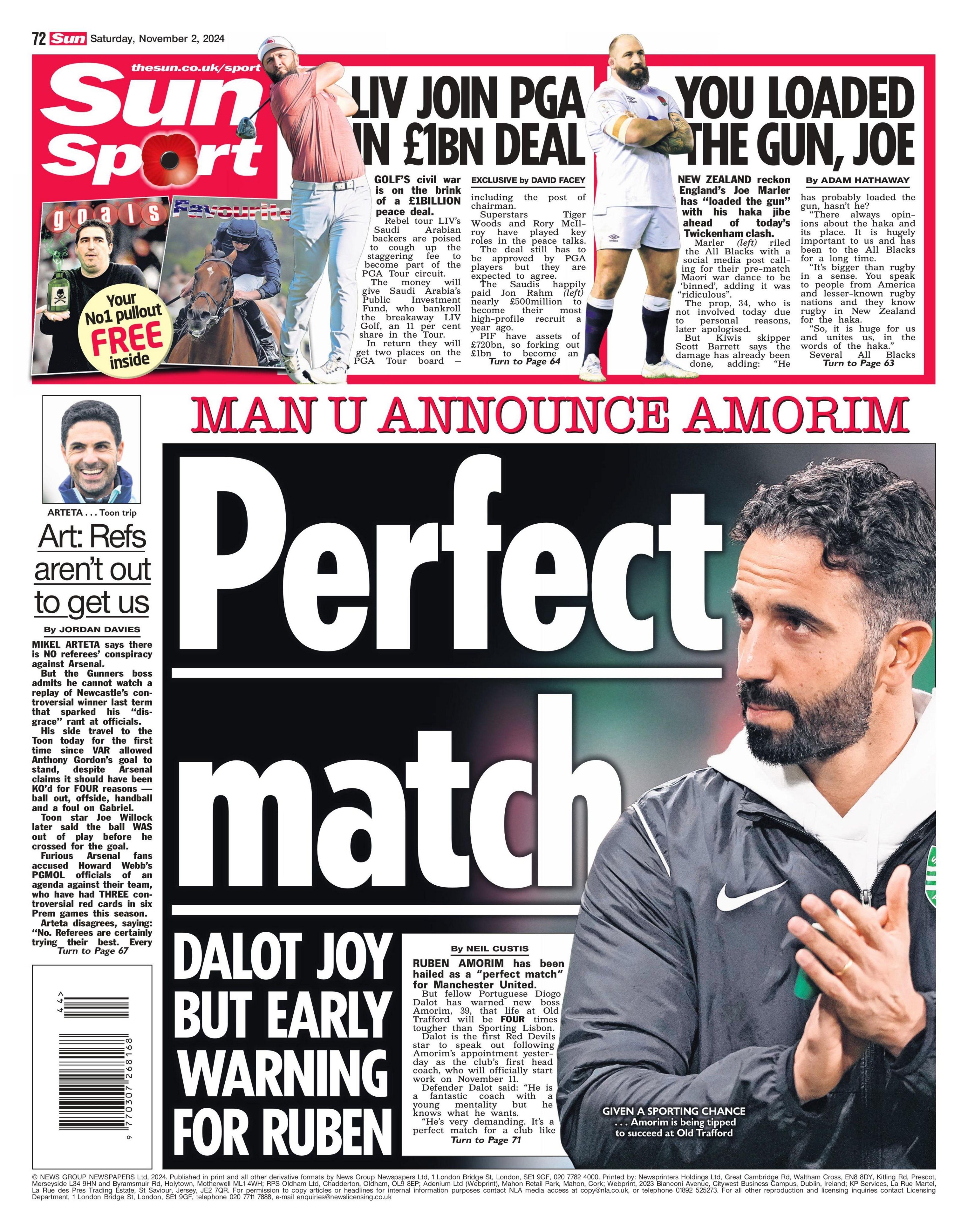 Sun back page: 'Perfect match'