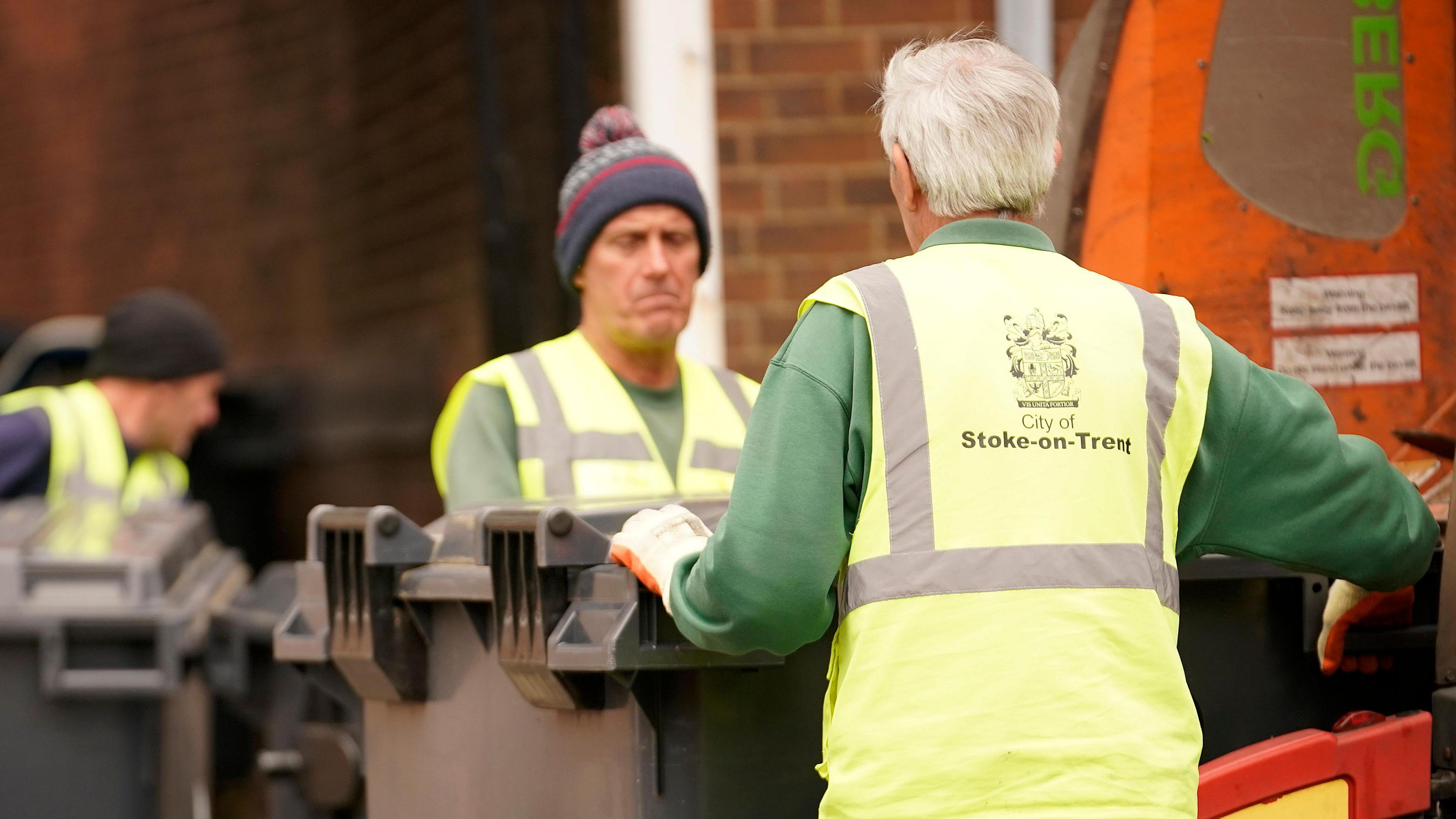 A bin collection in Stoke-on-Trent