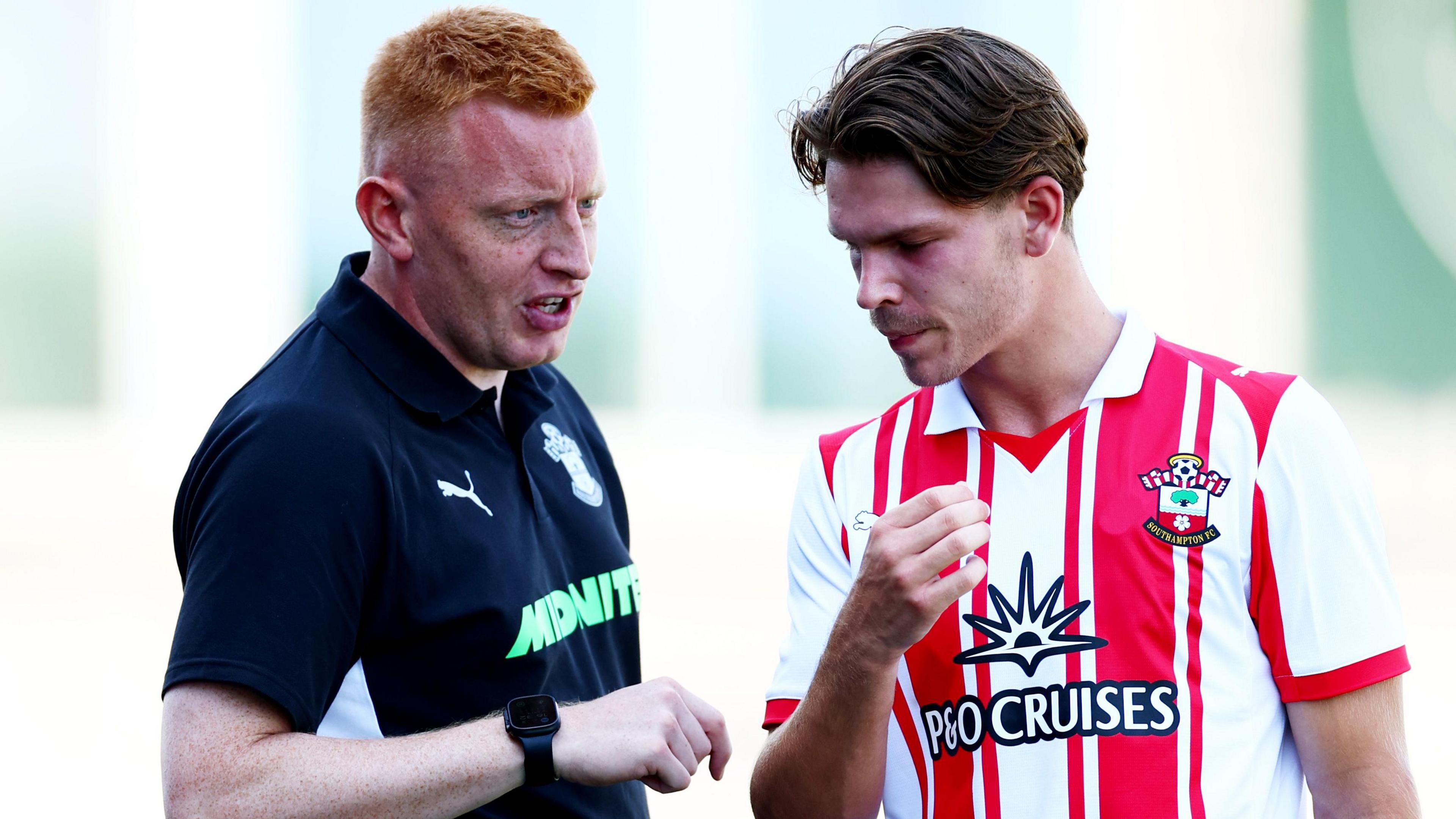 Will Still and Tyler Dibling of Southampton FC during their game at Eastleigh FC