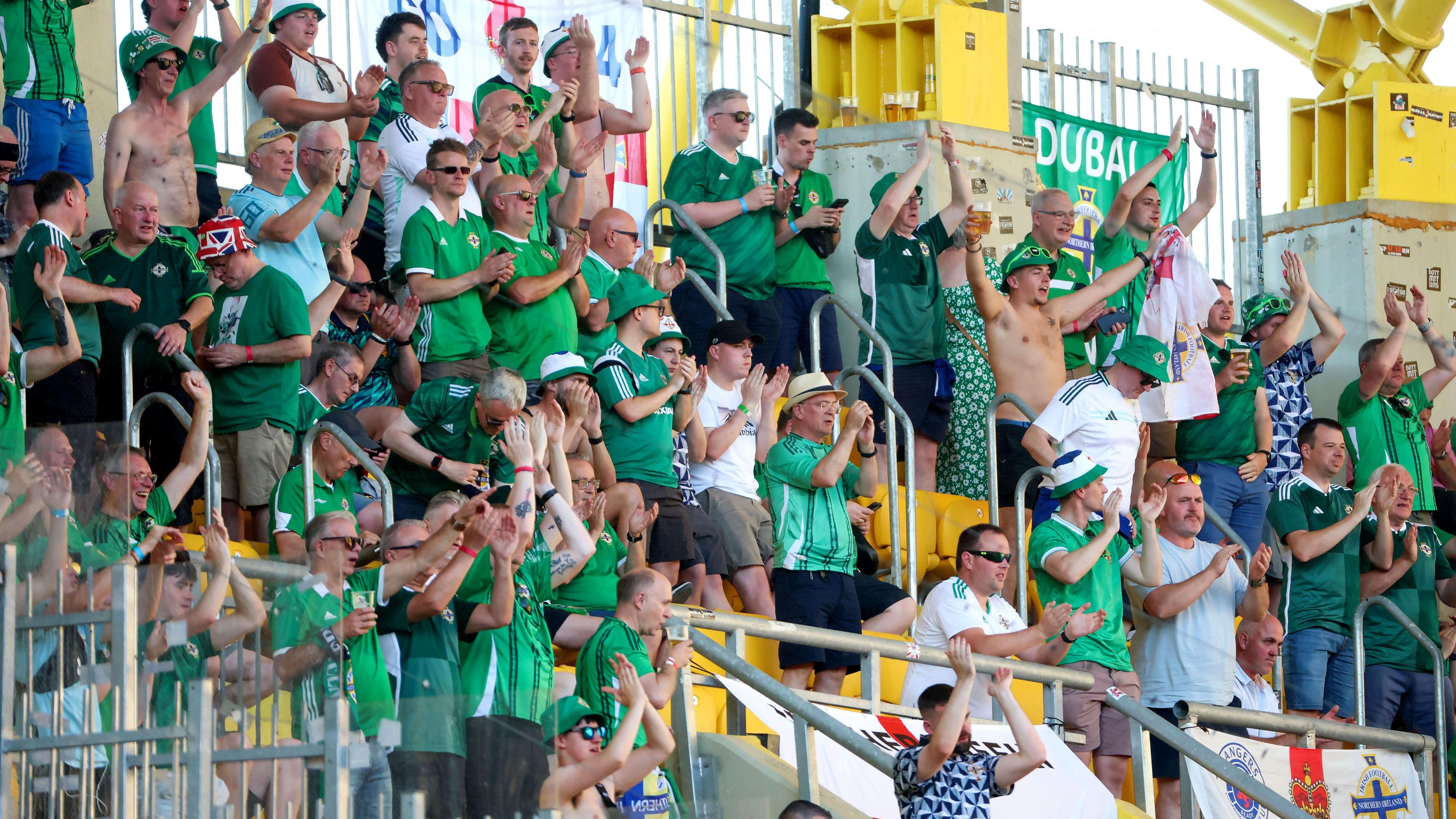 Northern Ireland fans at Sunday's Uefa Nations League game in Plovdiv