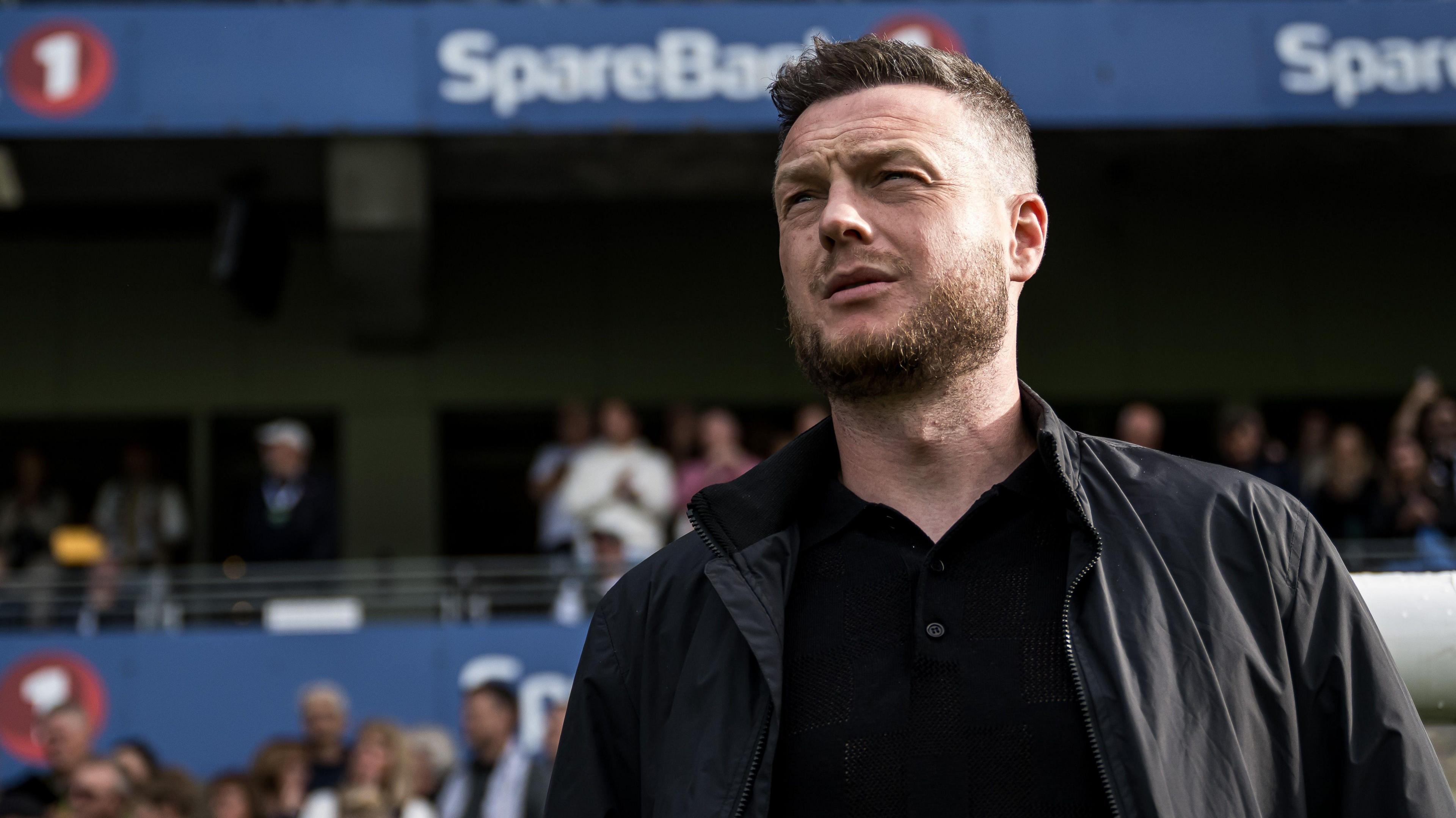 Kim Hellberg on the touchline