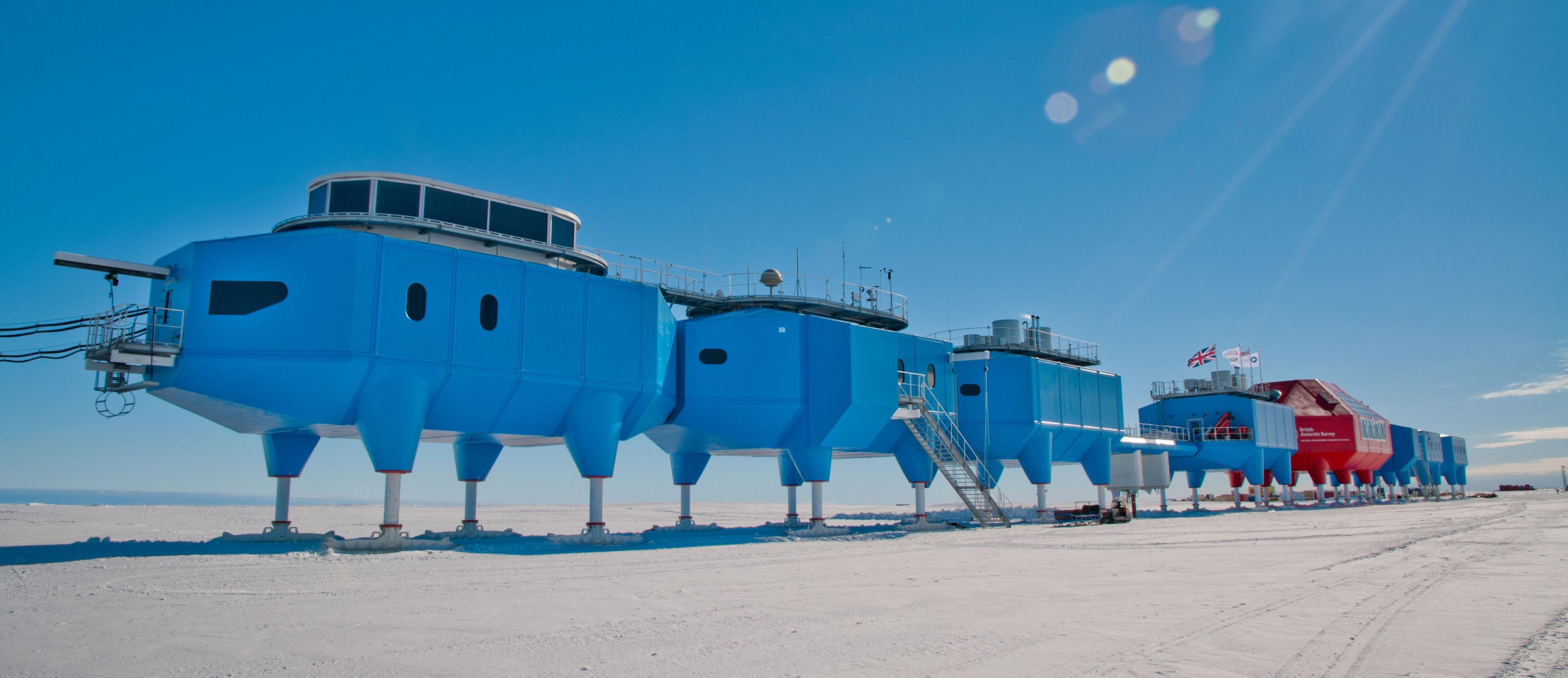 Halley base standing on its ski legs