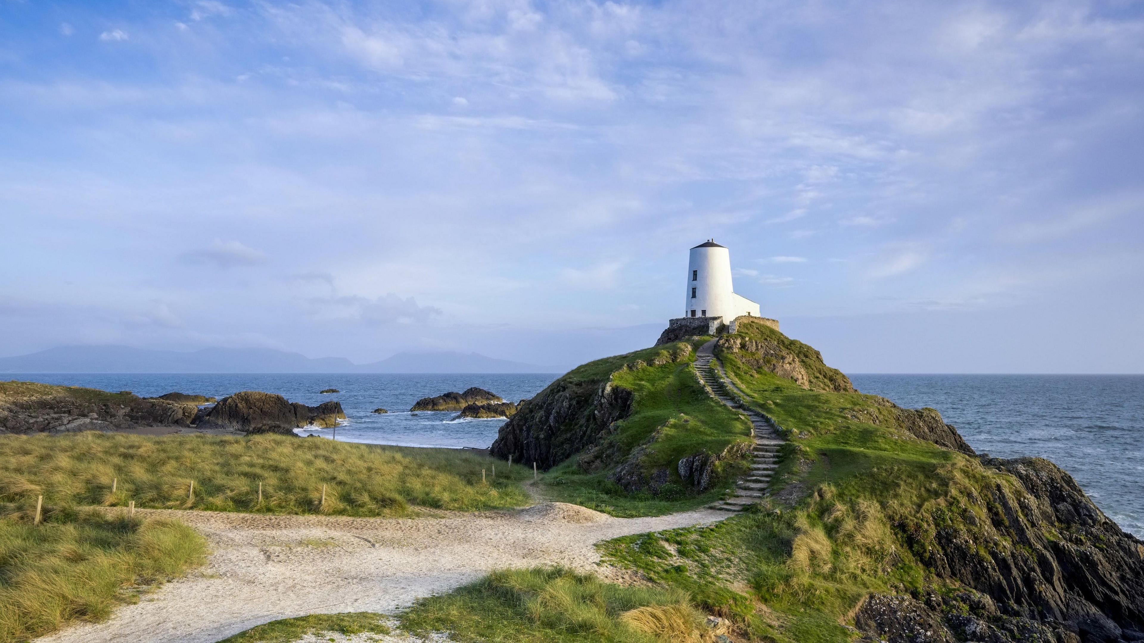 A view of the old lighthouse at Llanddwyn Island, Anglesey