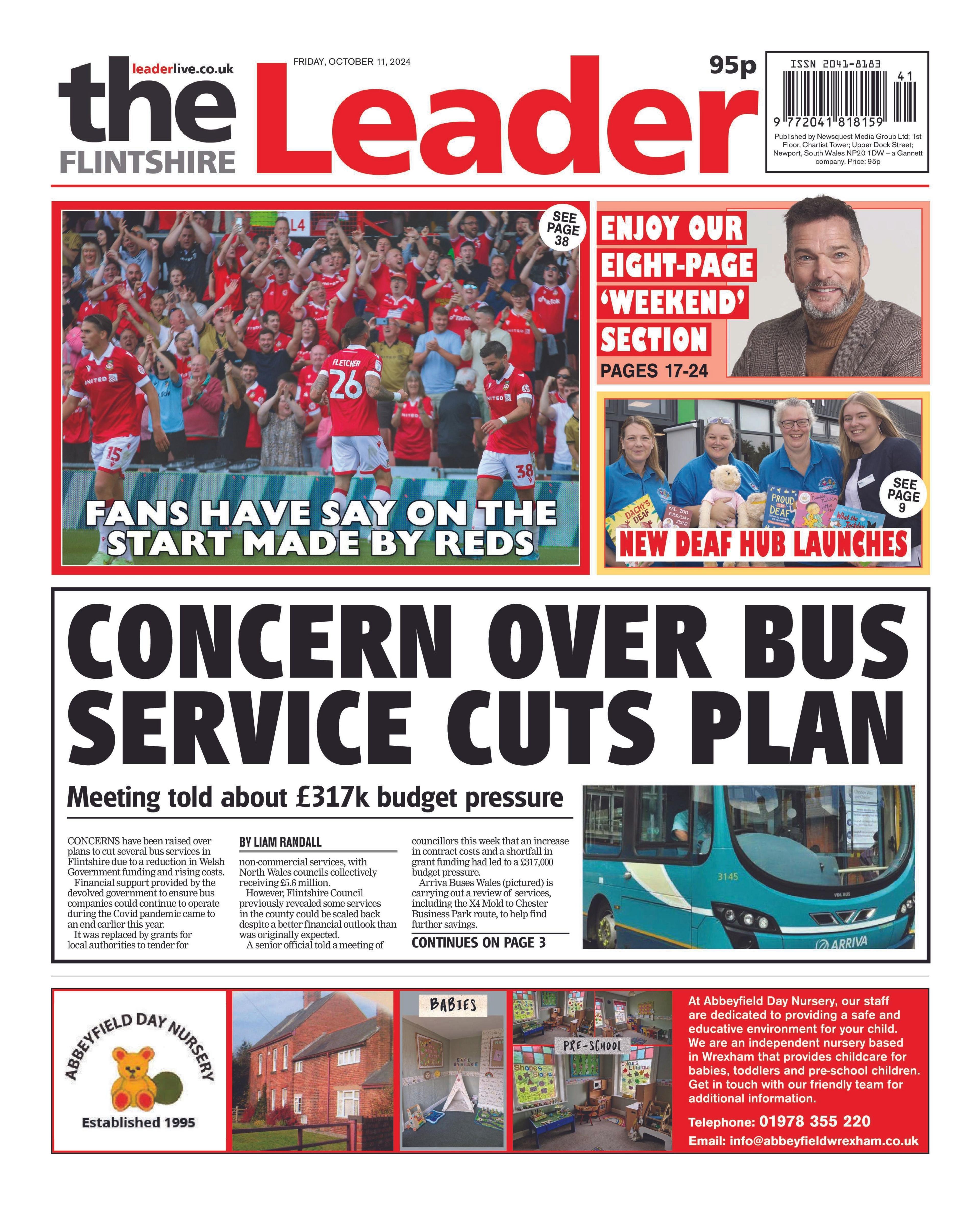 Front page of the Flintshire Leader