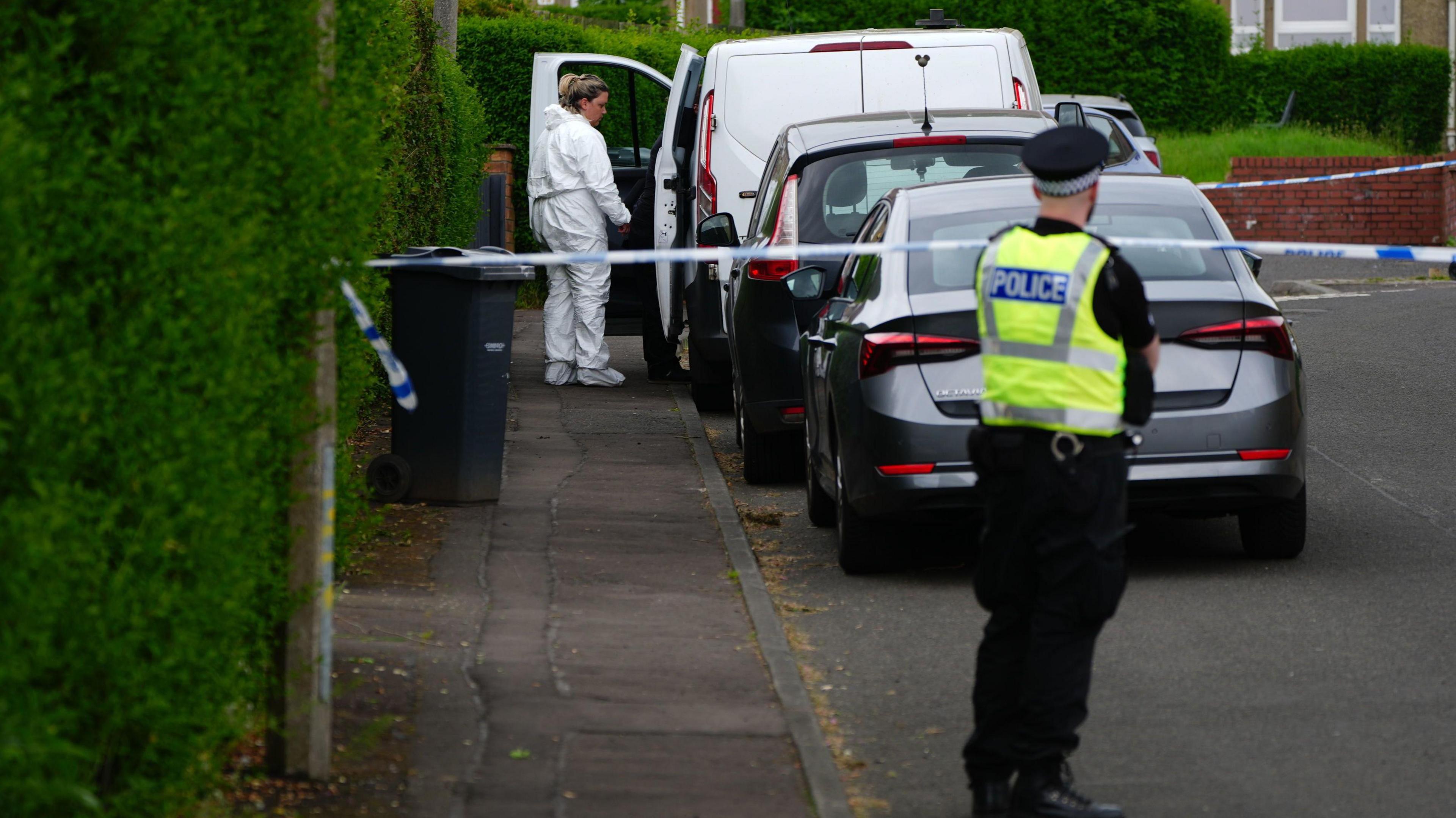 Police at crime scene in Edinburgh