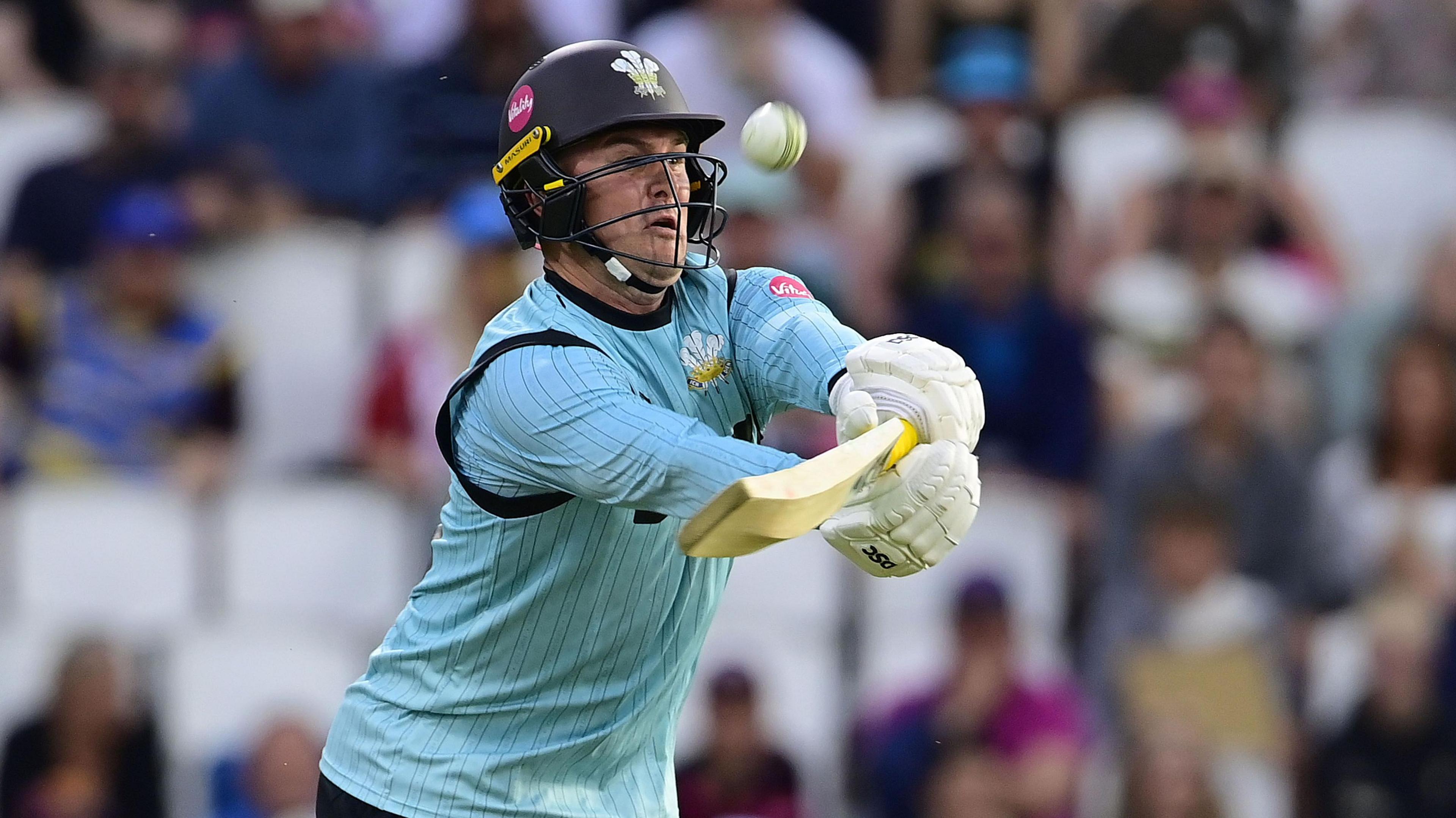 Jason Roy plays a reverse scoop shot