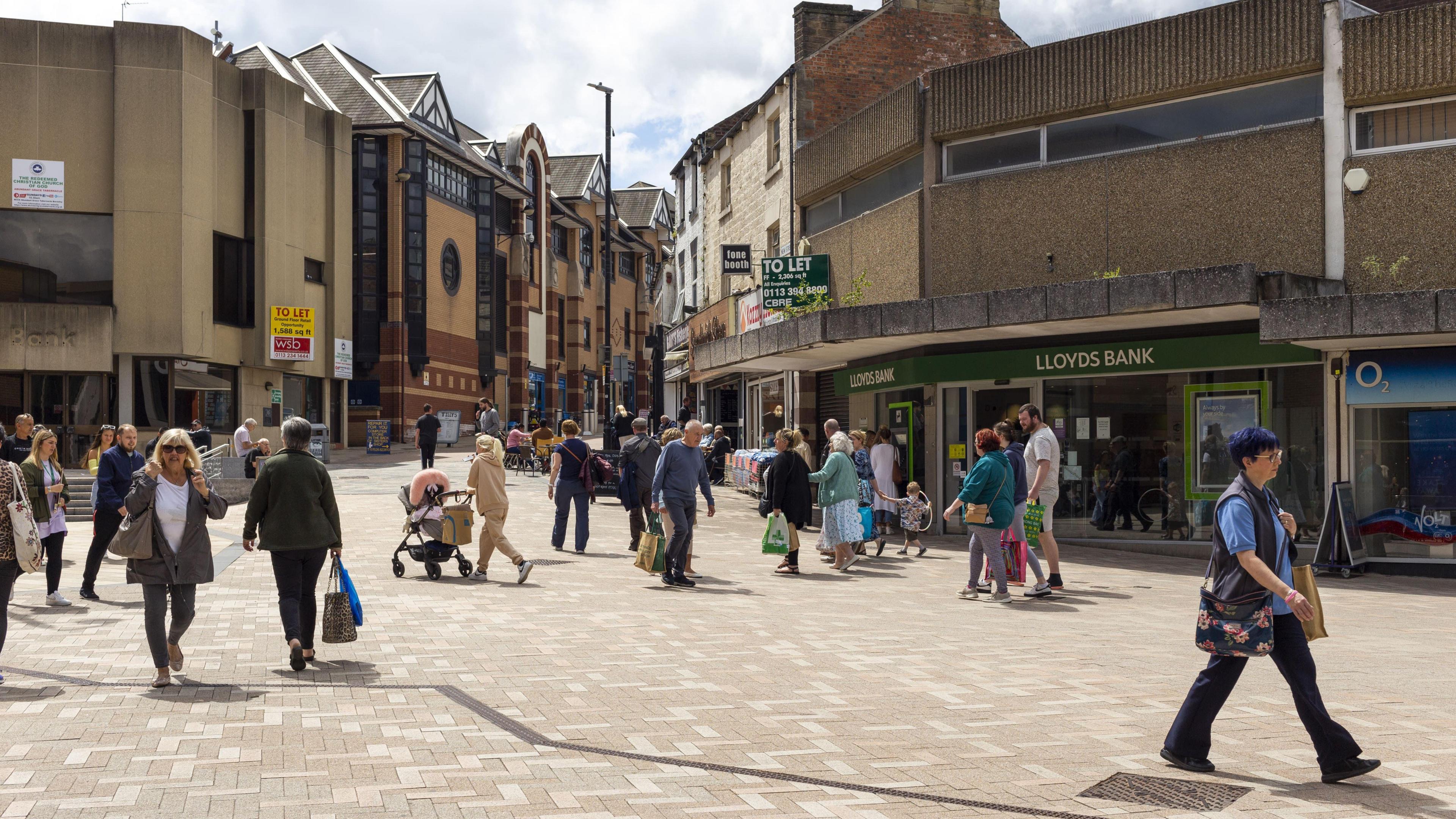 Shoppers in Barnsley town centre