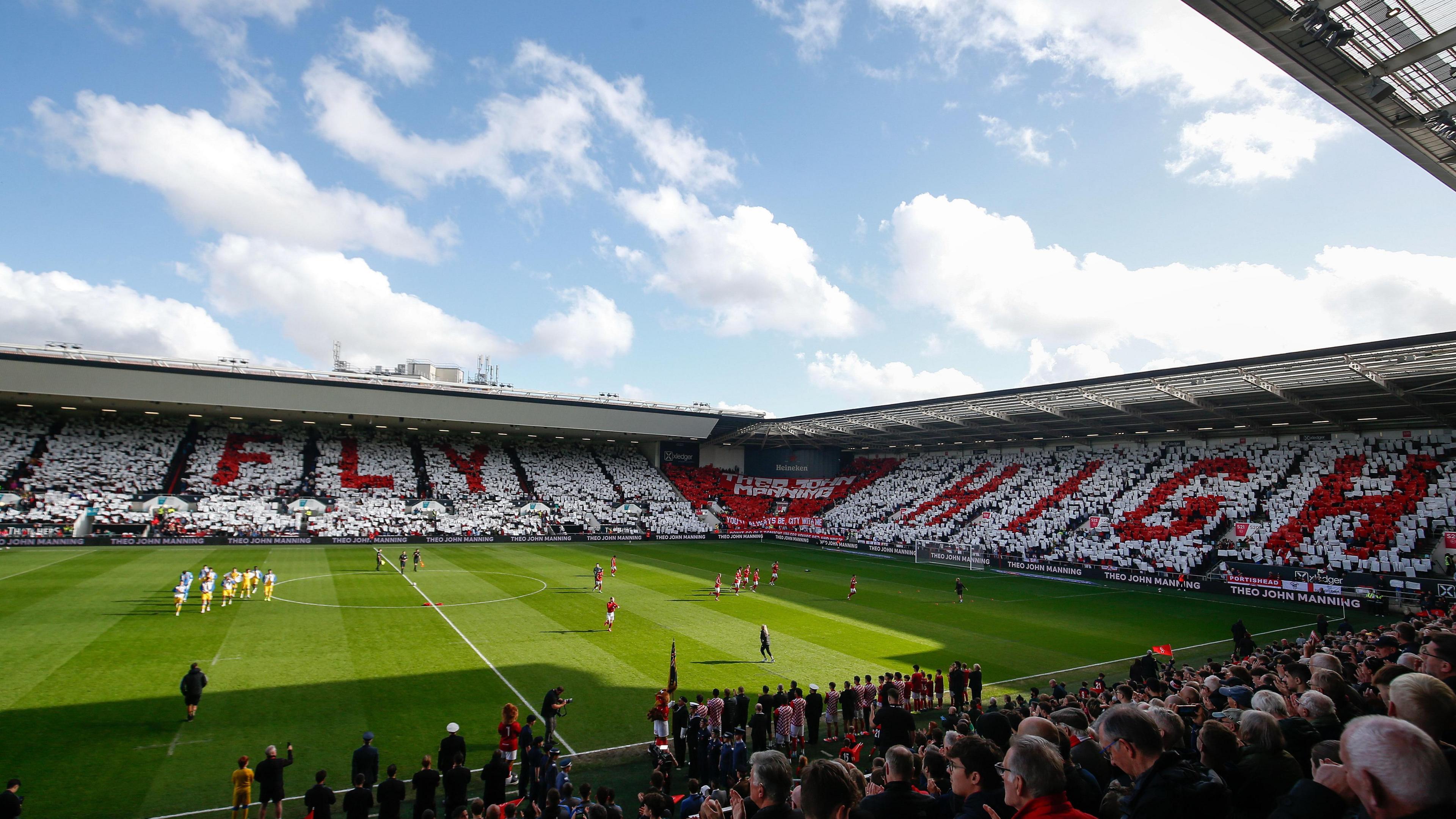 A tribute message for Liam Manning's son was displayed at Ashton Gate