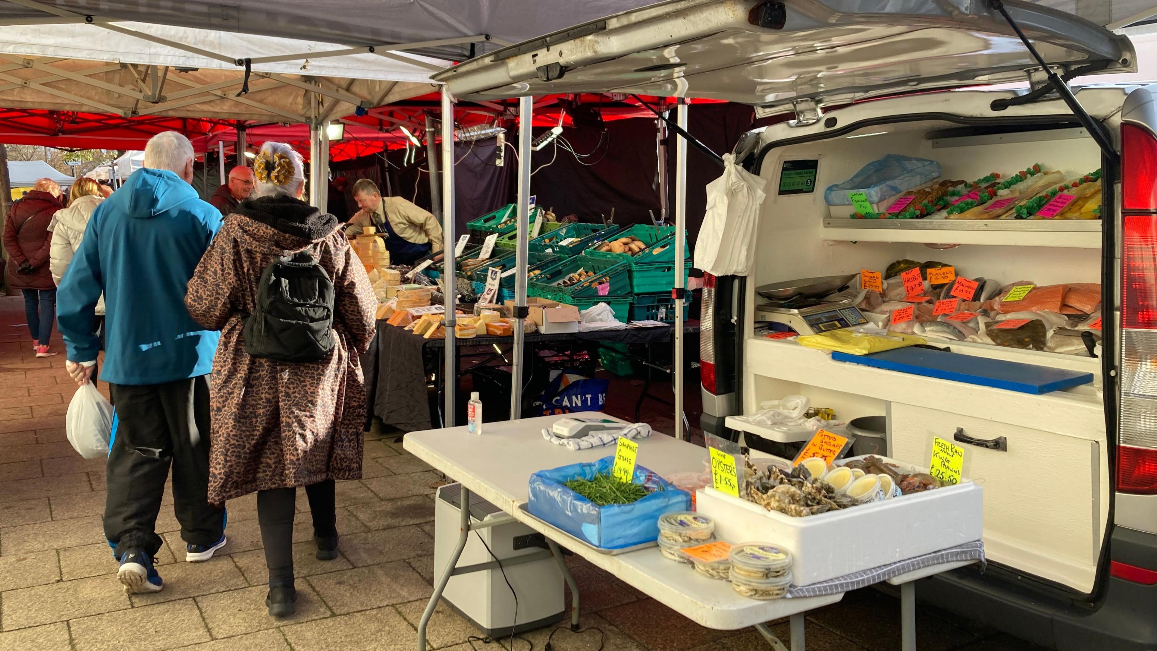 Shoppers at Frodsham Market